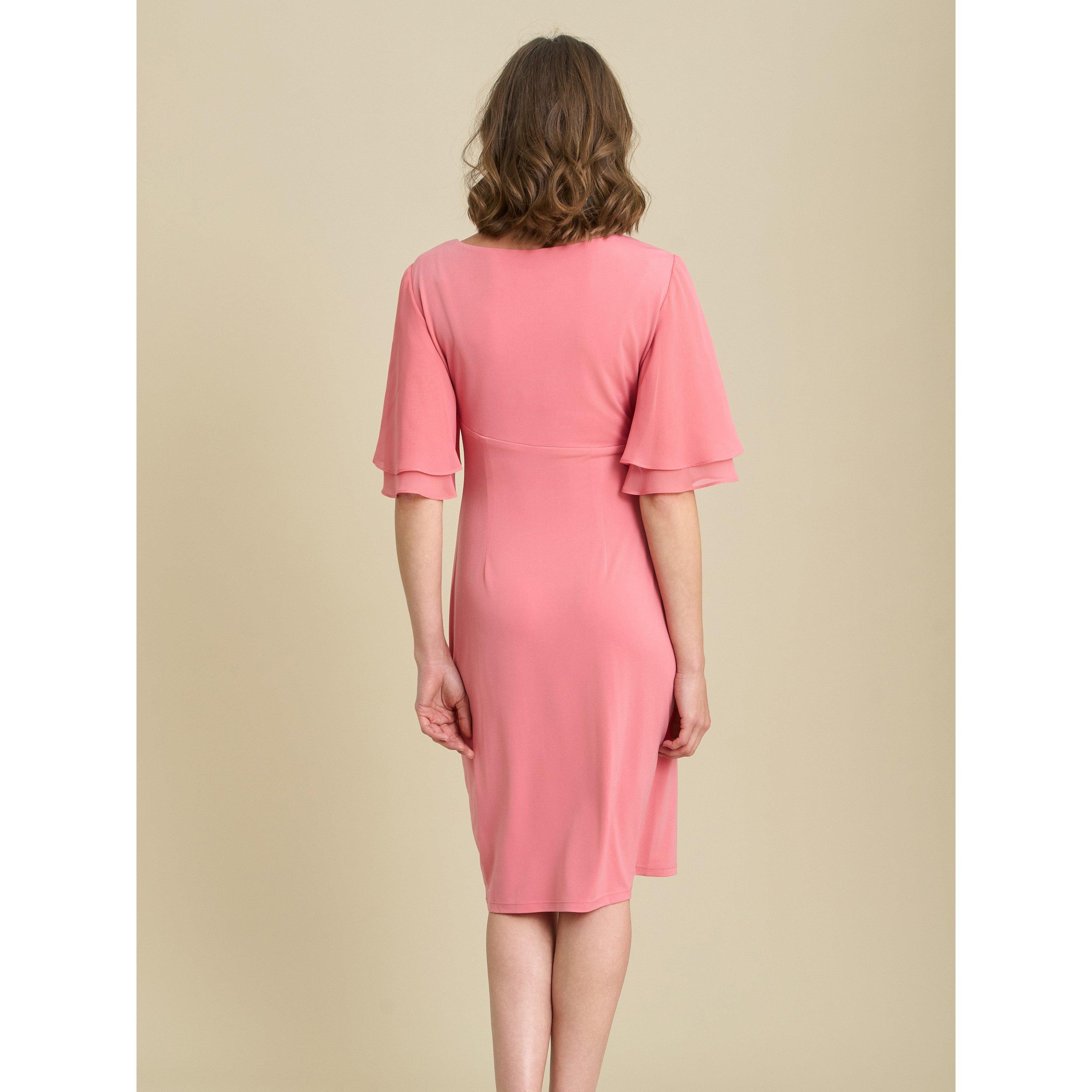 Coral - Gina Bacconi - Raphaela Faux Wrap Dress - 2