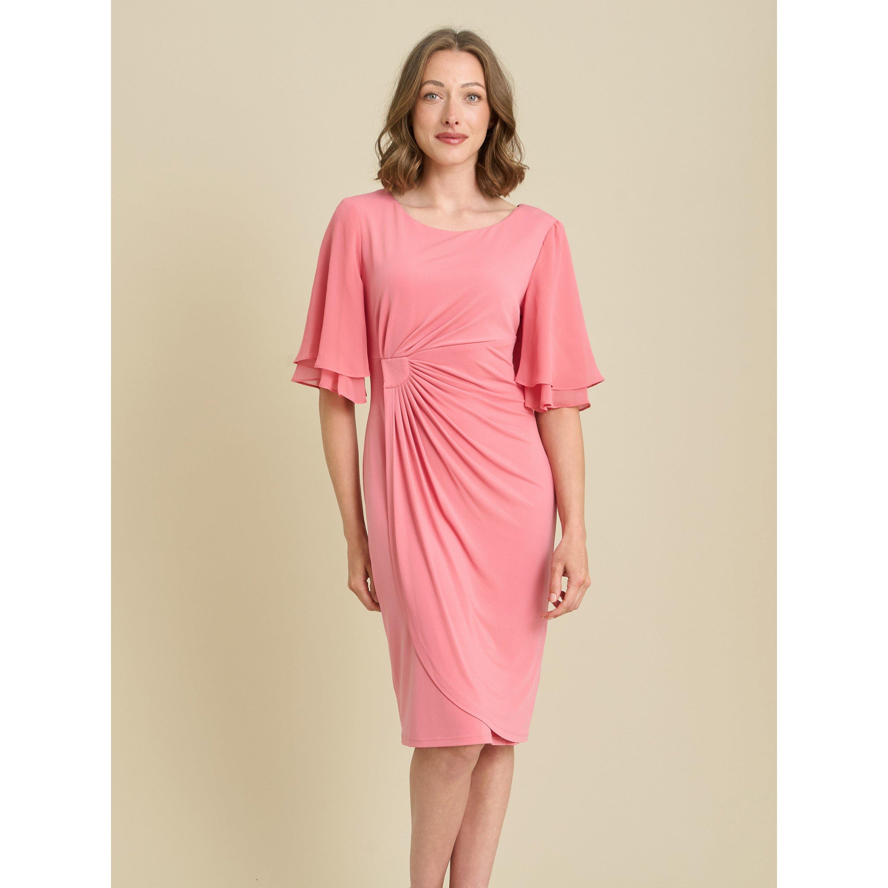 Coral - Gina Bacconi - Raphaela Faux Wrap Dress - 3
