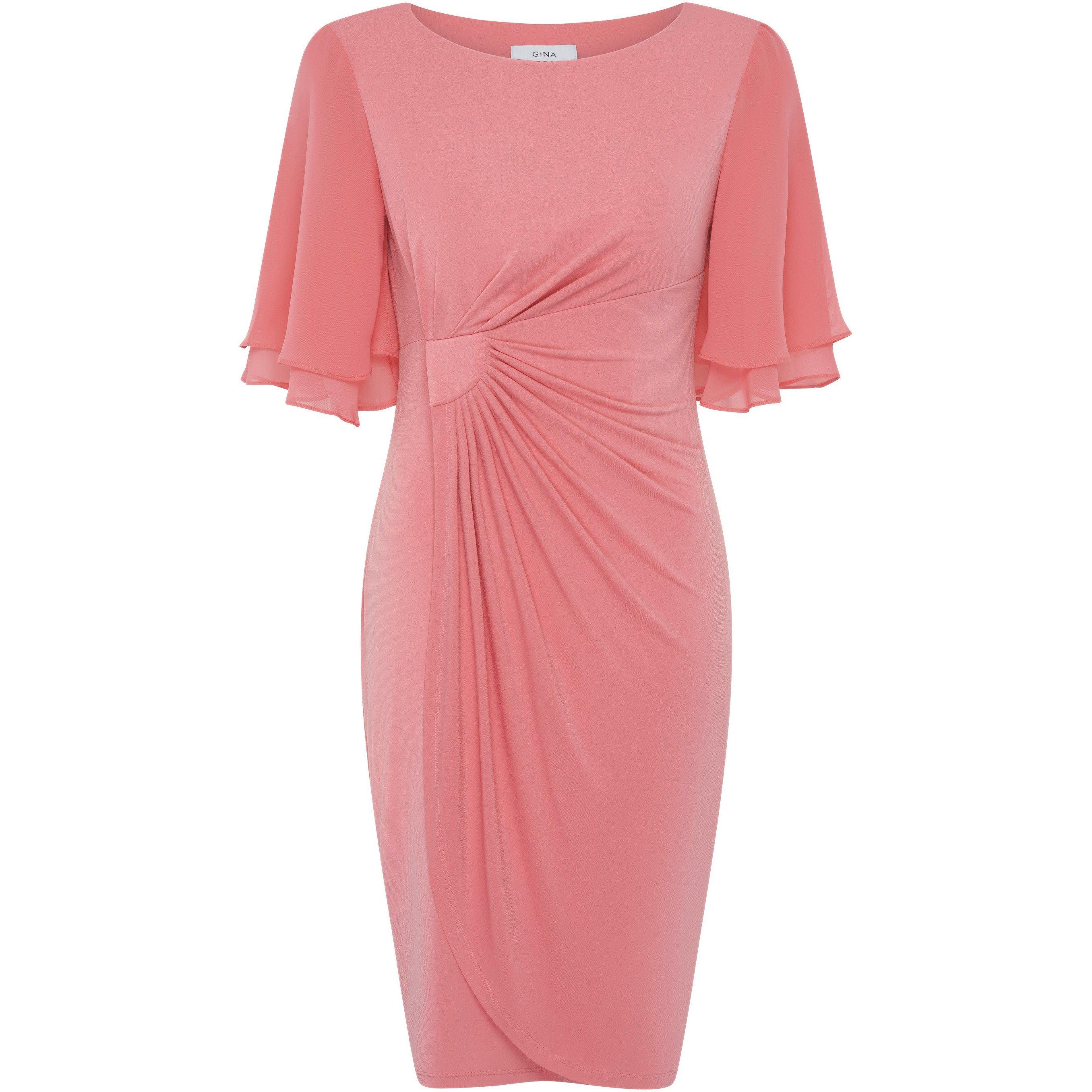 Coral - Gina Bacconi - Raphaela Faux Wrap Dress - 4