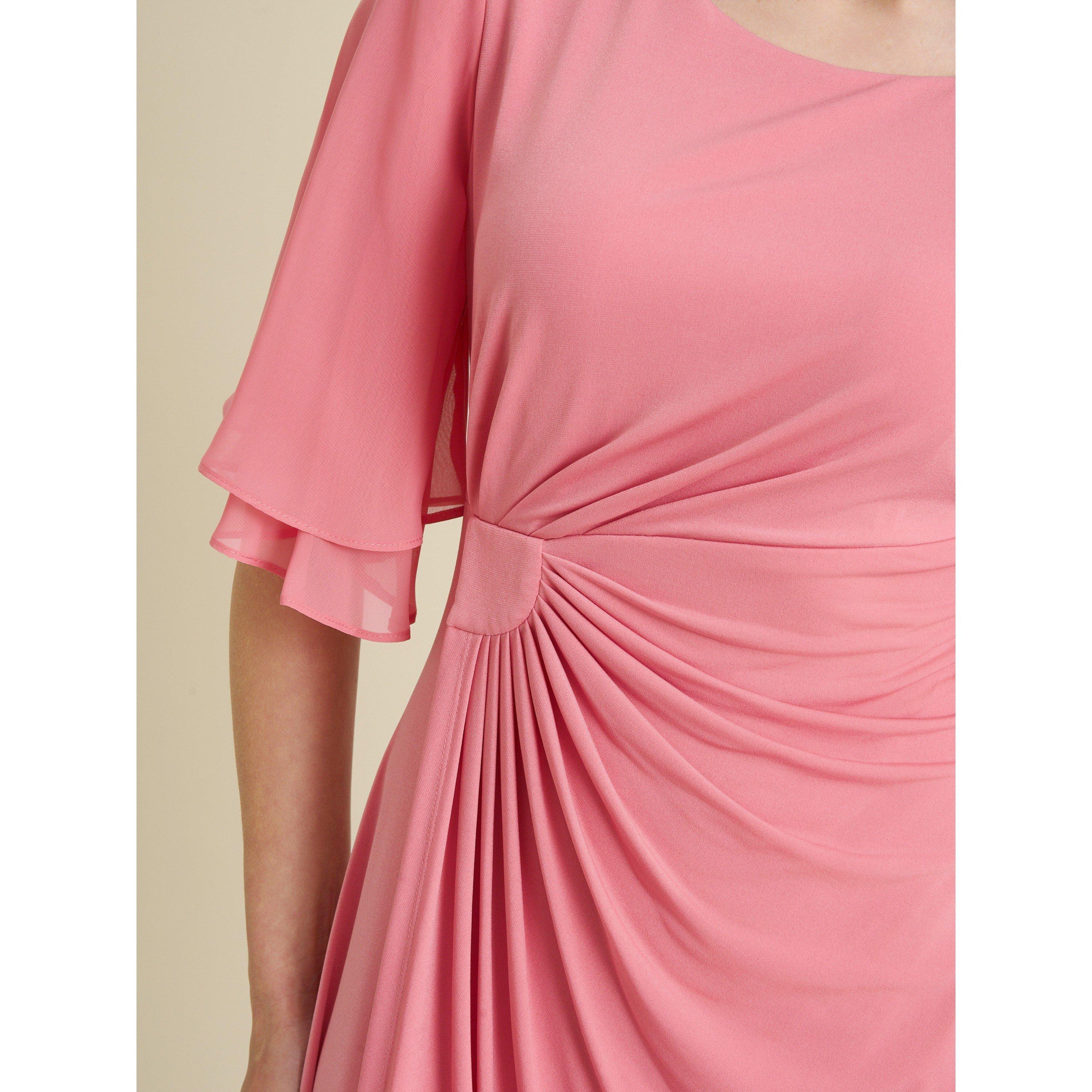 Coral - Gina Bacconi - Raphaela Faux Wrap Dress - 5
