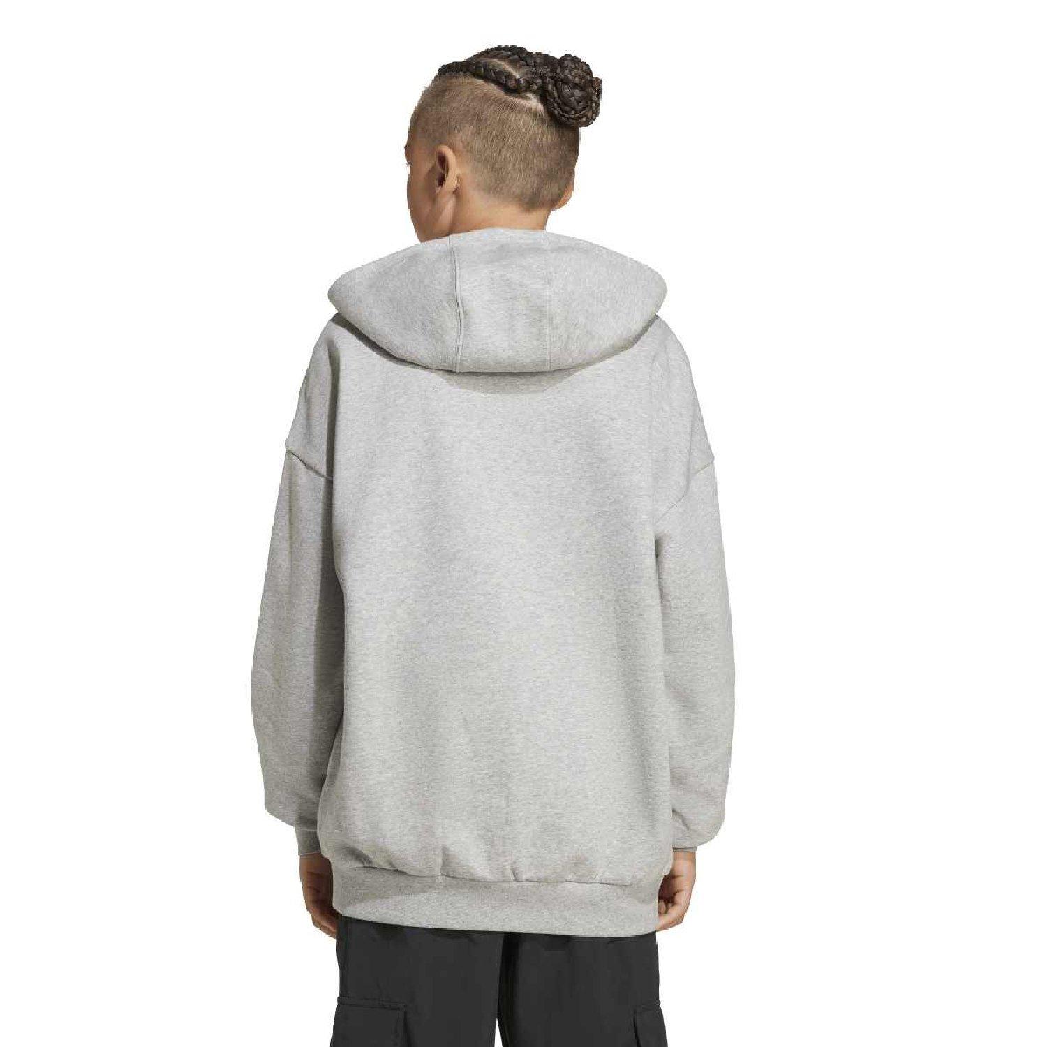 Grey - adidas Originals - adidas Originals Essential Loose Fleece Hoodie - 3