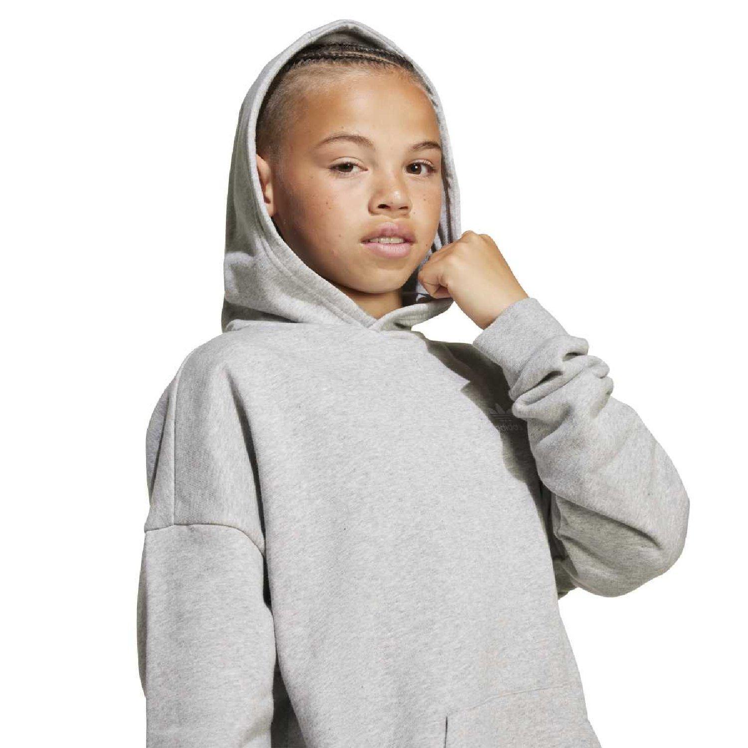 Grey - adidas Originals - adidas Originals Essential Loose Fleece Hoodie - 5