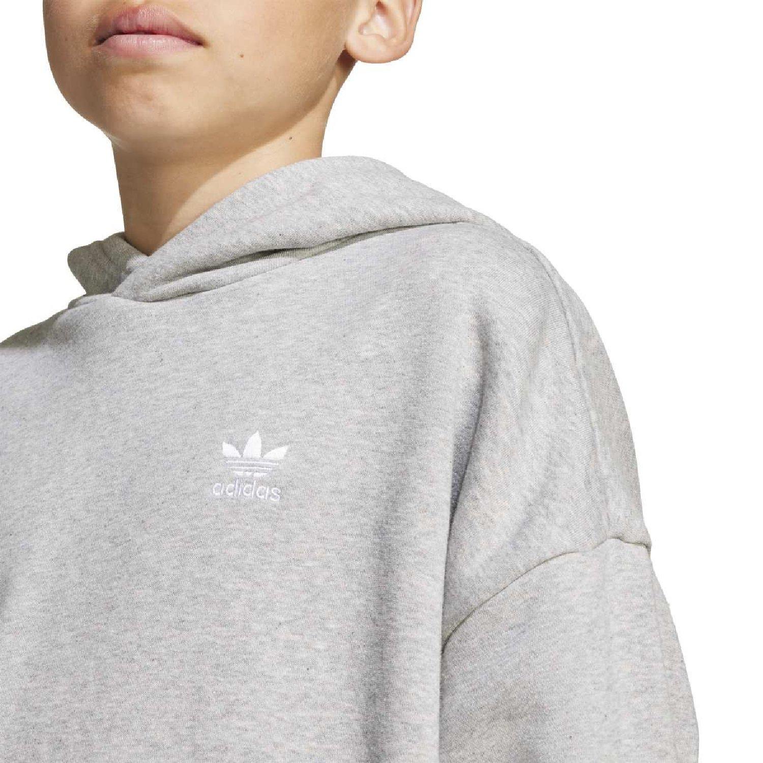 Grey - adidas Originals - adidas Originals Essential Loose Fleece Hoodie - 6