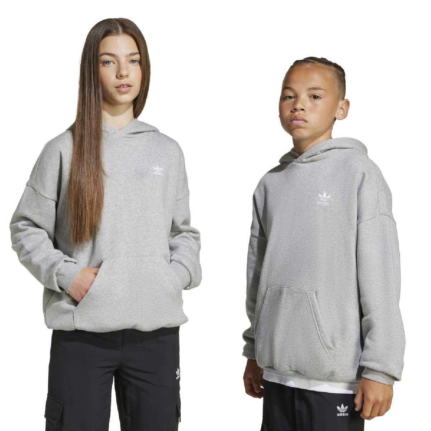 Grey - adidas Originals - adidas Originals Essential Loose Fleece Hoodie - 8