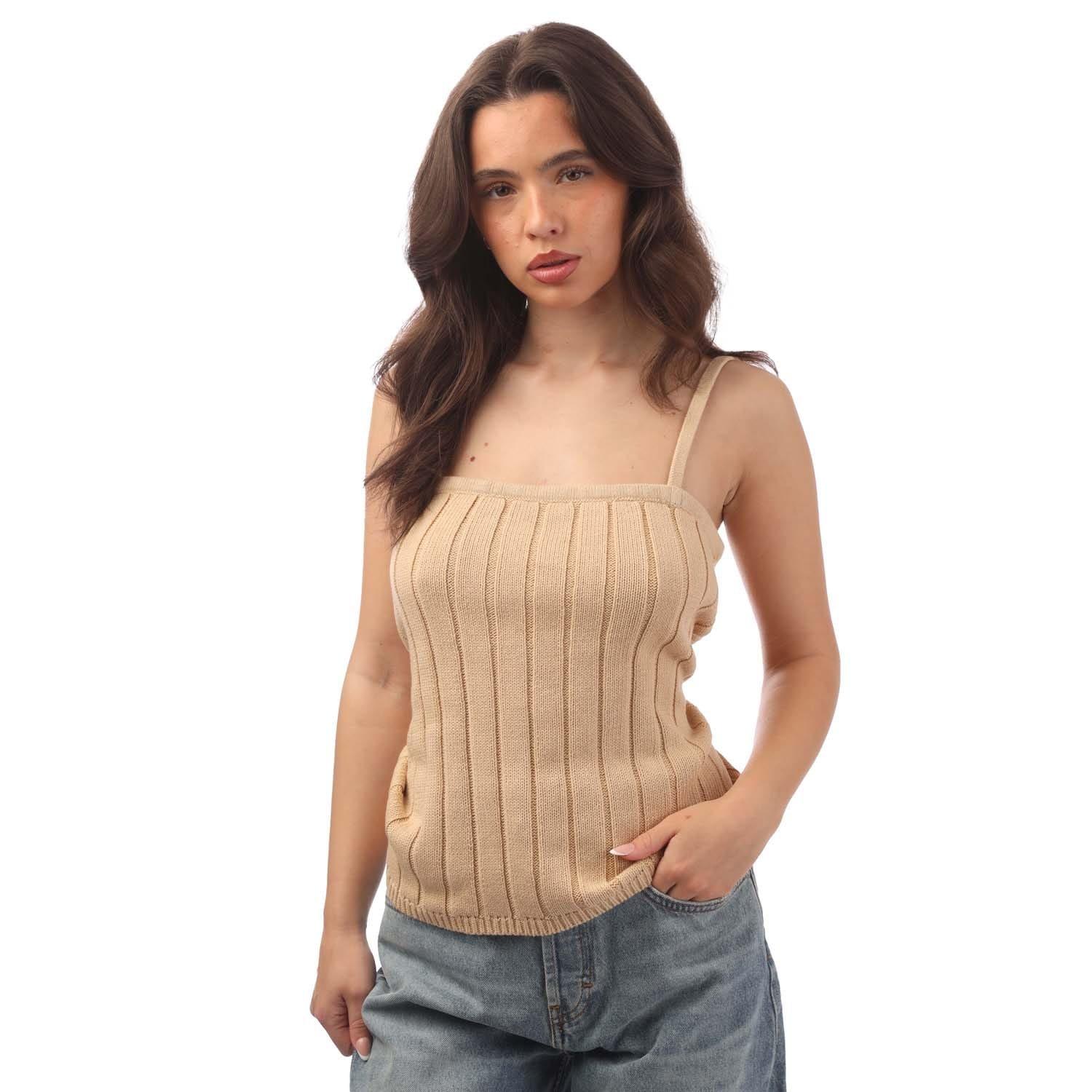 Beige - Nobodys Child - Wide Rib Cami Top - 1