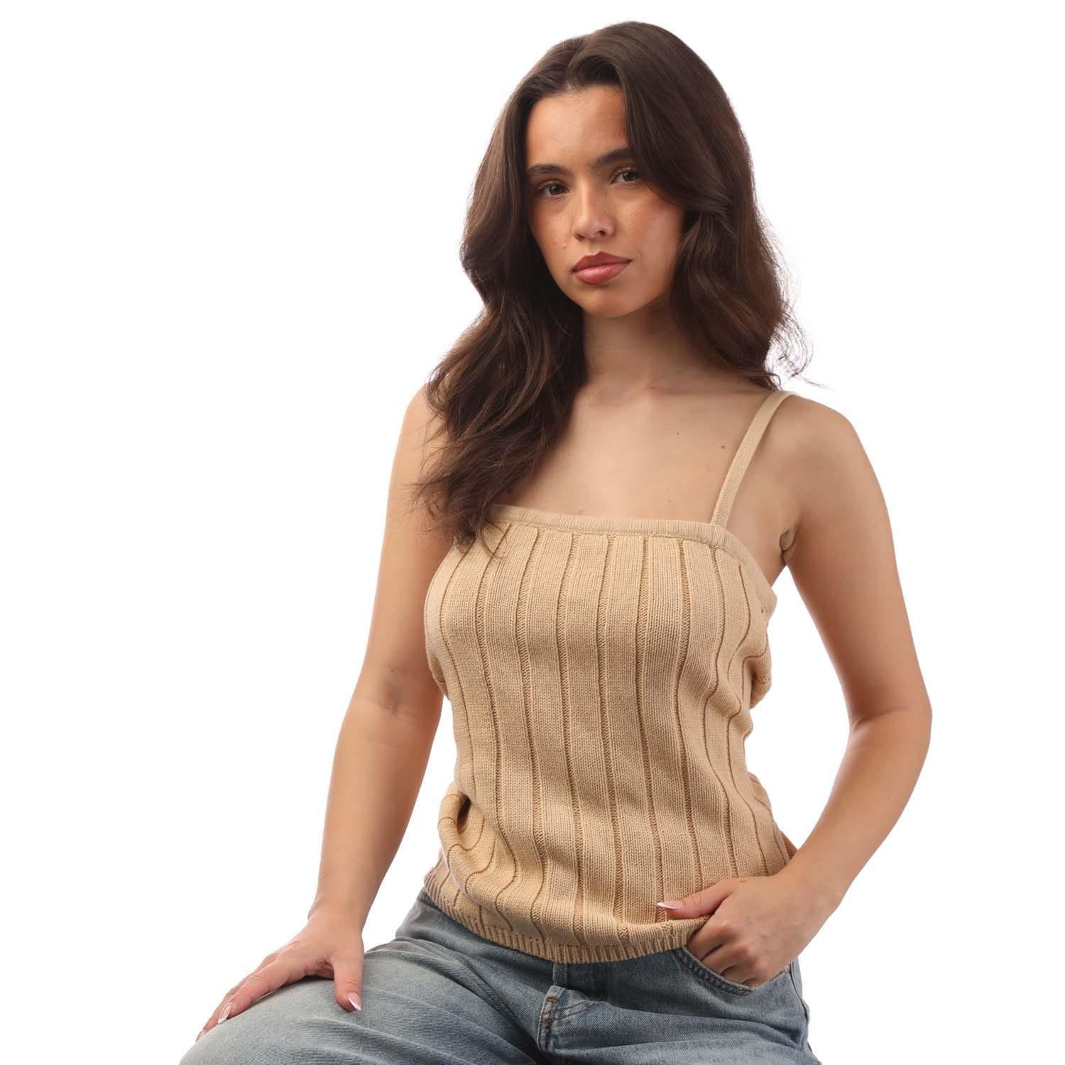 Beige - Nobodys Child - Wide Rib Cami Top - 3