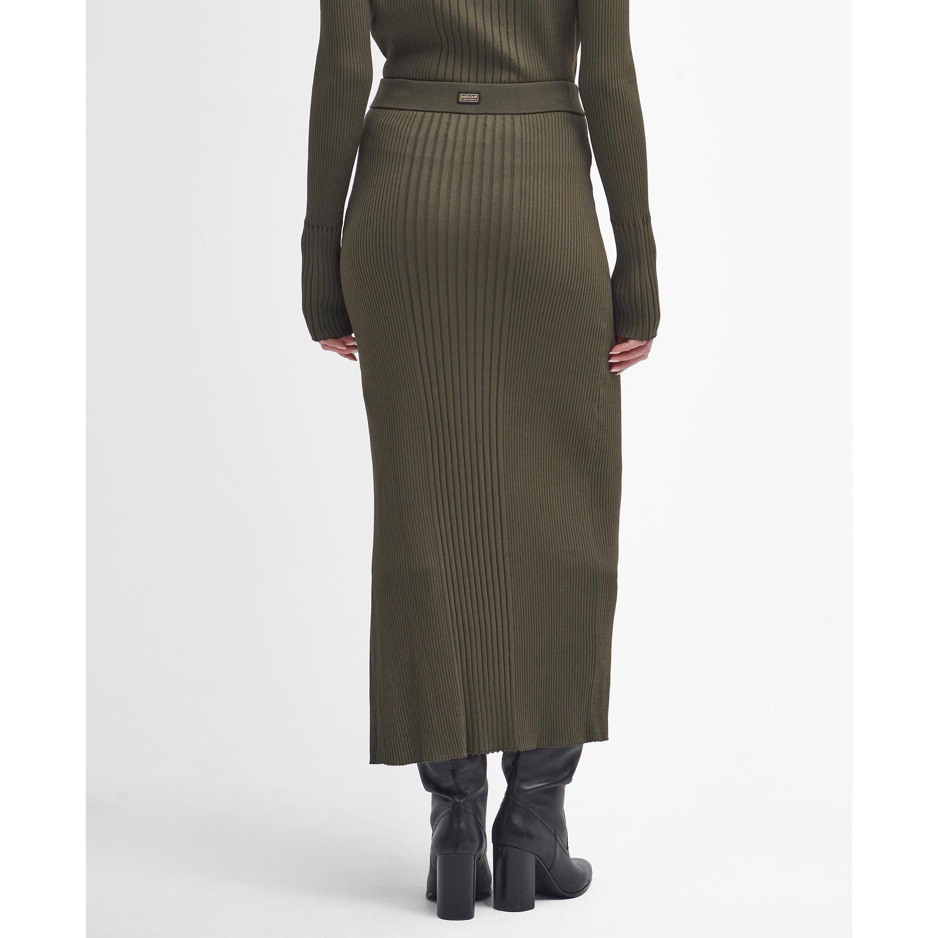 Empire Green - Barbour International - Mondale Knitted Midi Skirt - 2