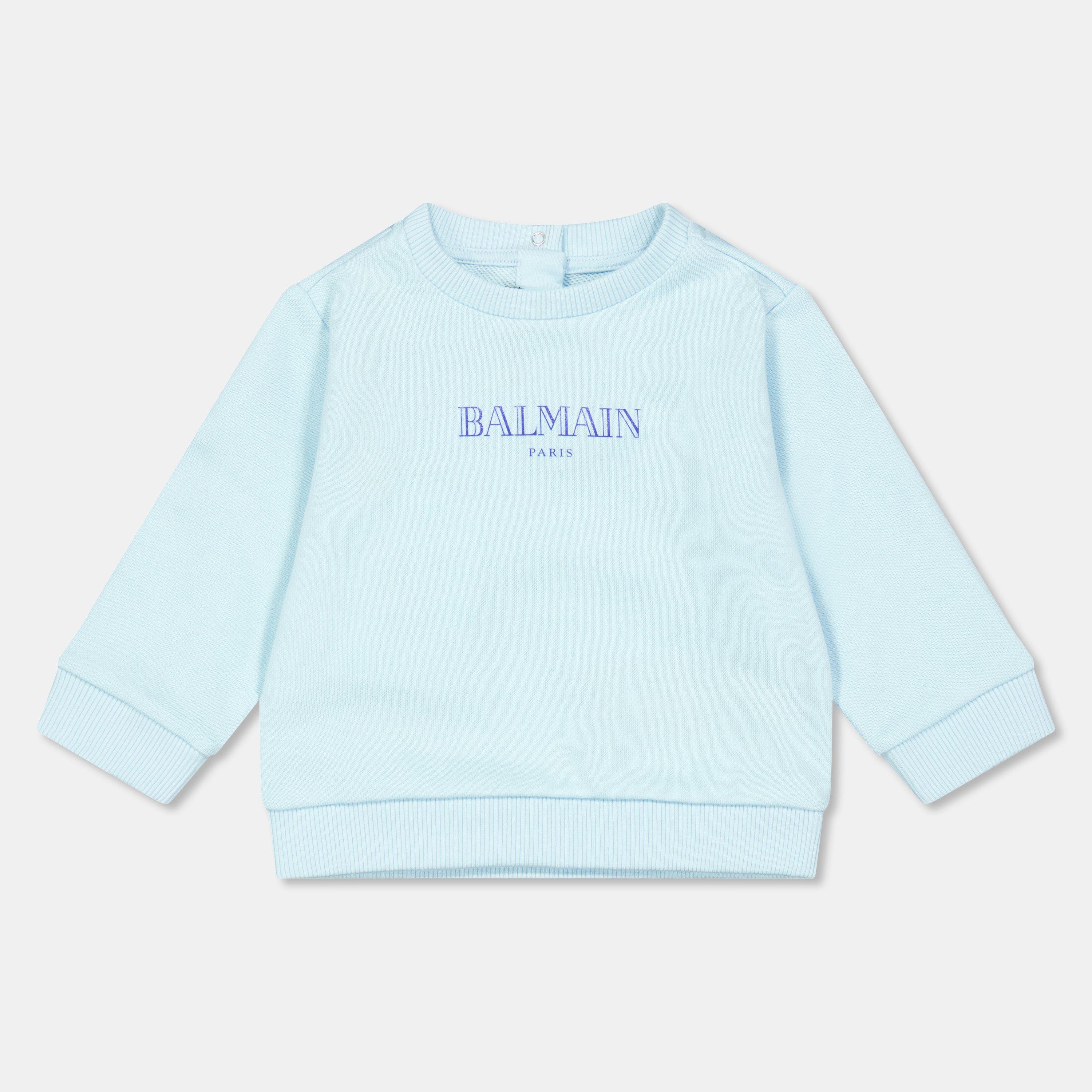 Balmain Kids' Logo Crew Sweatshirt - Blue 60RBL