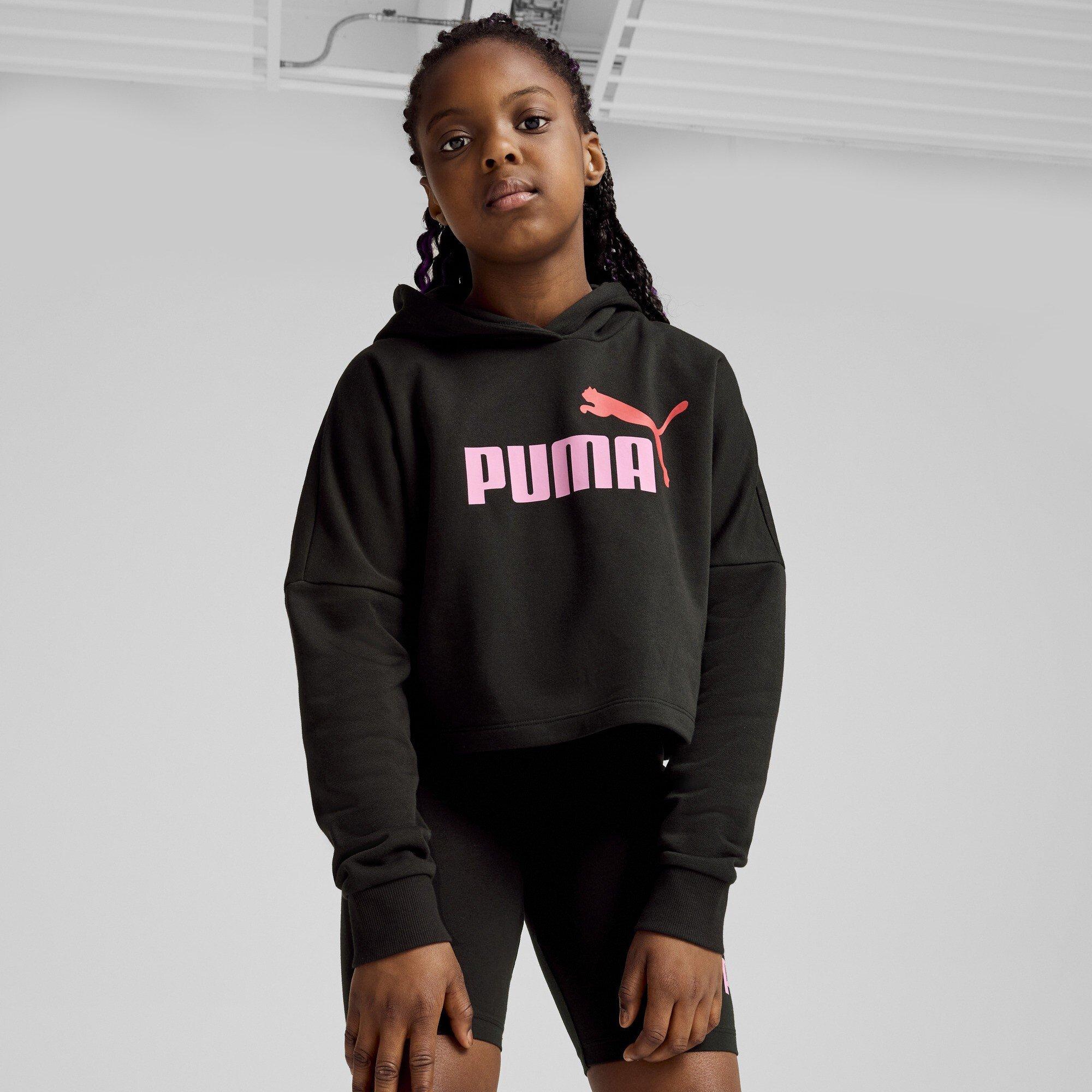Puma Black - Puma - Ess Logo Cropped Hoodie G Hoody Unisex Kids - 3