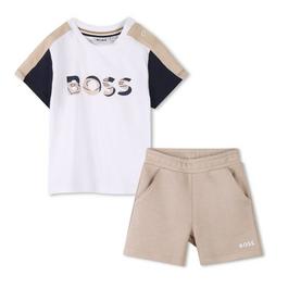 Boss Logo T Shirt and Shorts Set Infants