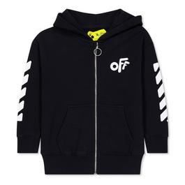 Off White Rounded Zip Hoodie Infants