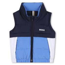 Boss Kids Col Black Colour Block Design Gilet