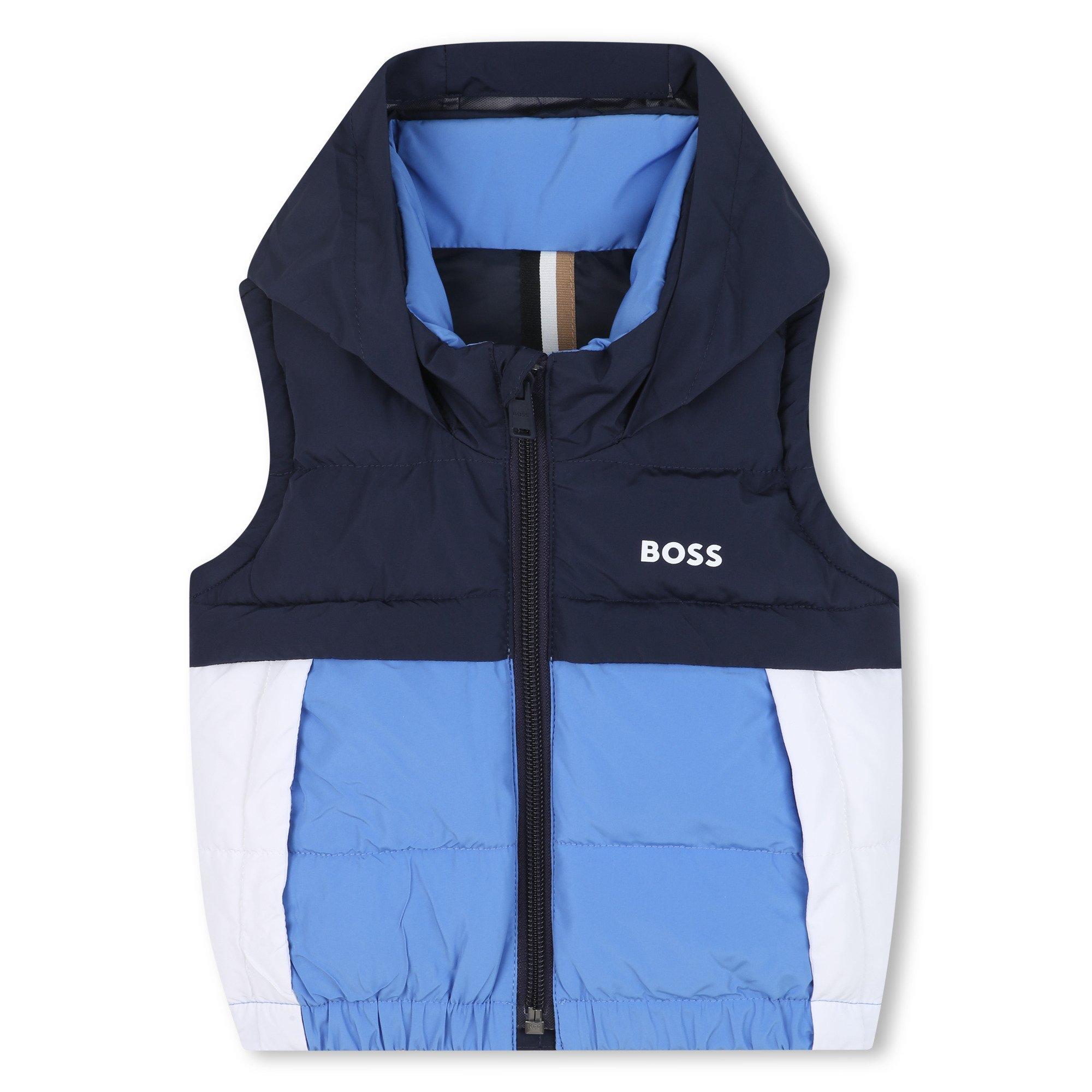 Navy 849 - Boss - Kids Col Black Colour Block Design Gilet - 3