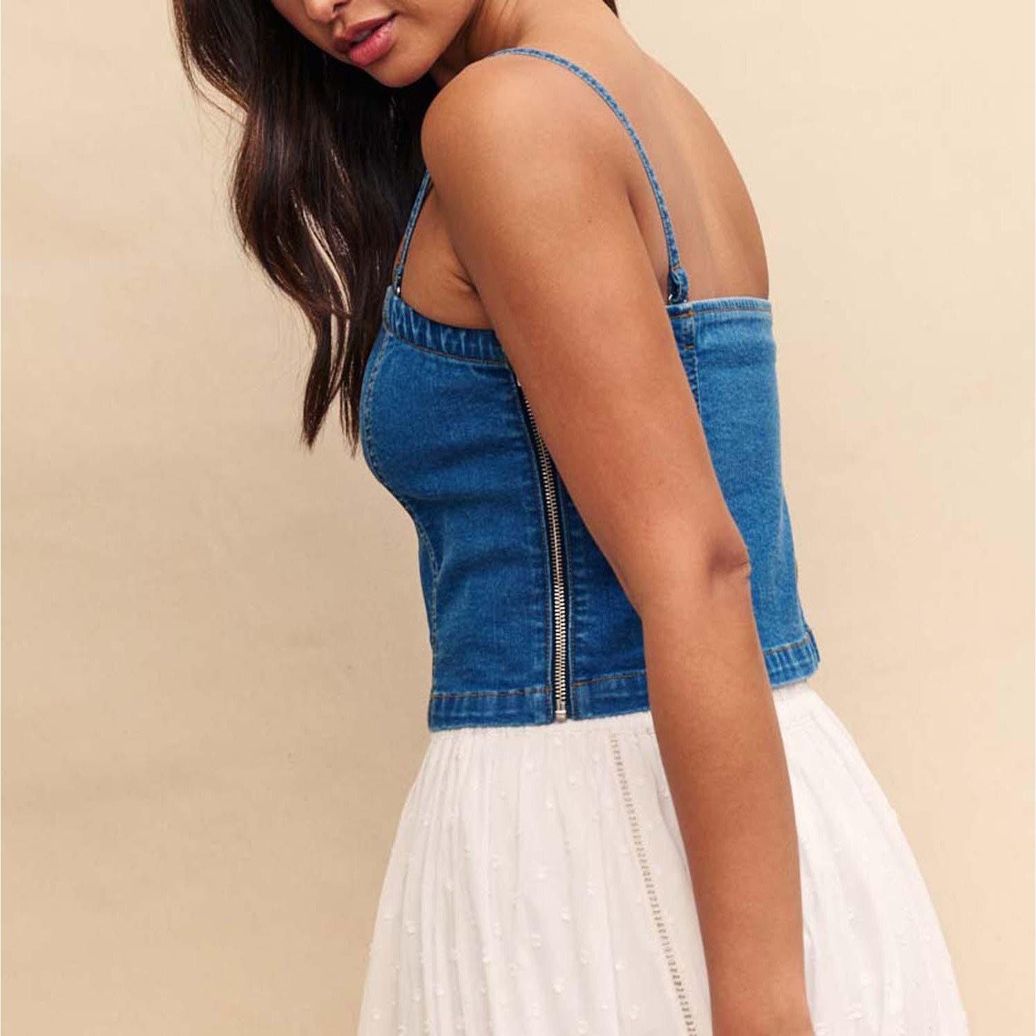 Blue - Nobodys Child - Brompton Denim Bandeau Top - 2