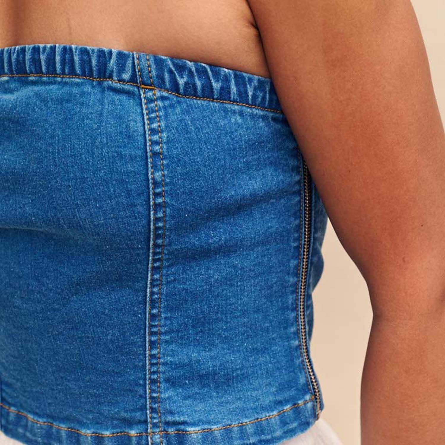 Blue - Nobodys Child - Brompton Denim Bandeau Top - 3
