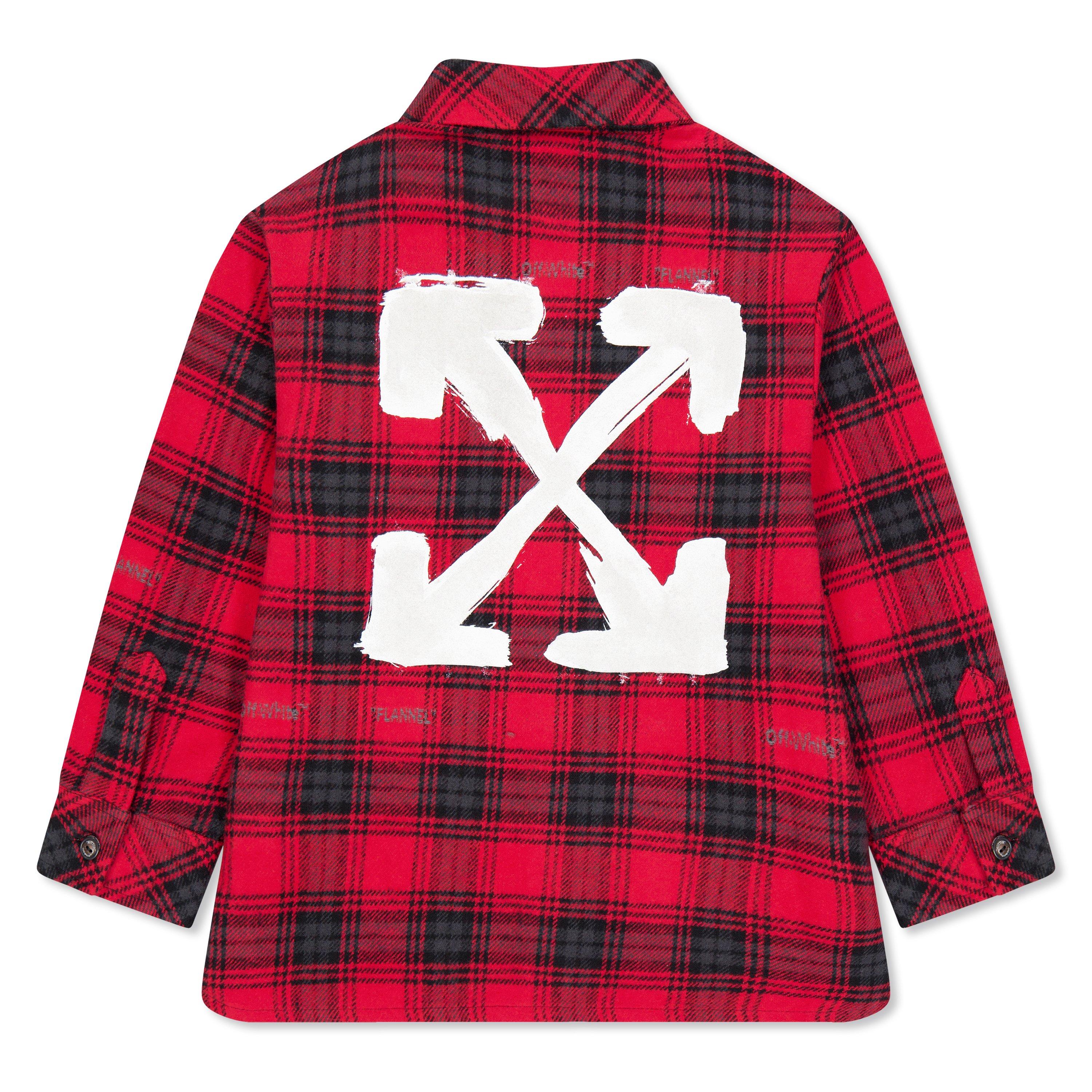 Red/White - Off White - Kids Cheque Shirt, Cheque Pattern - 2