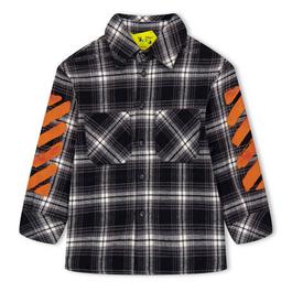 Off White Diagonal Check Flannel Shirt Infants