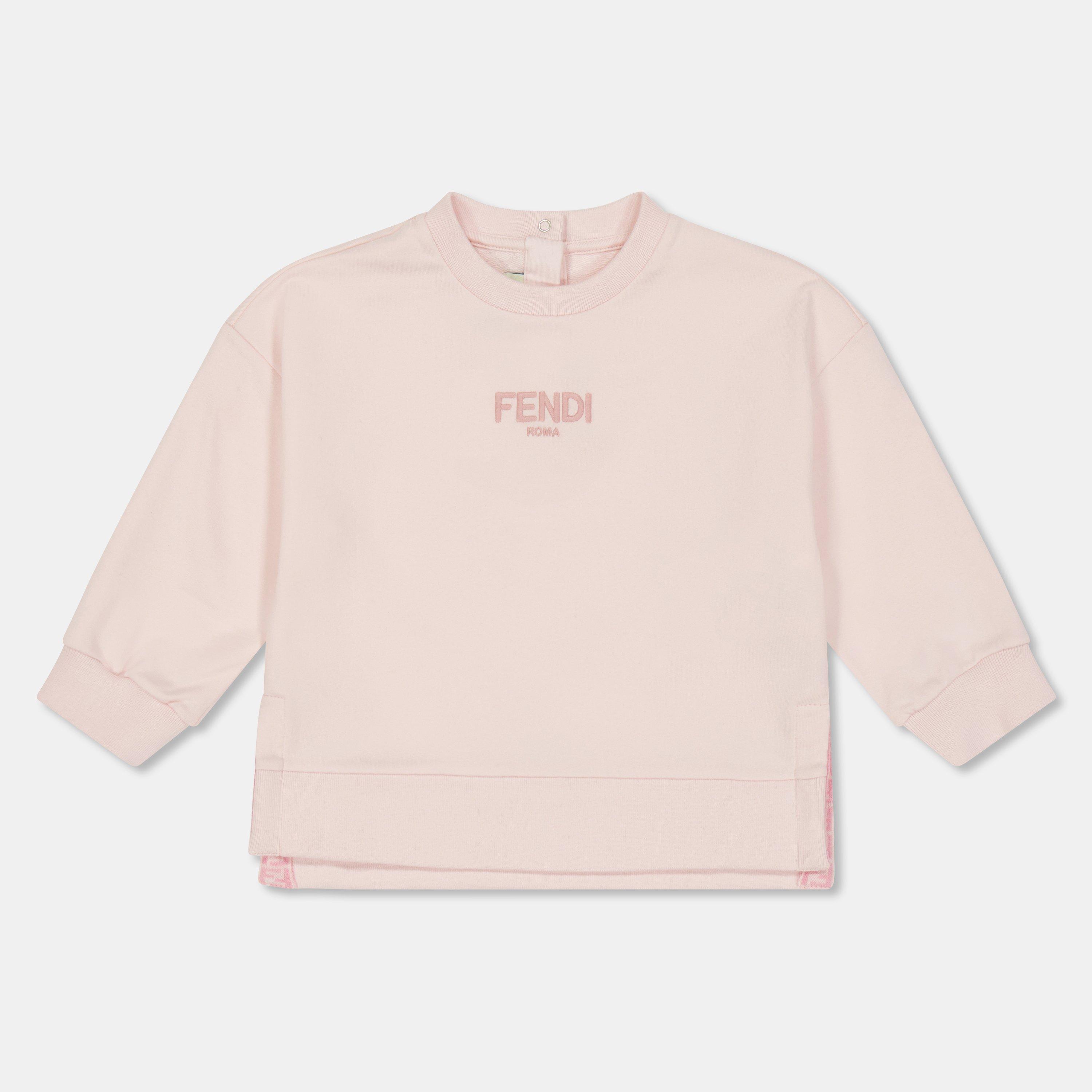 Pink F0C11 - Fendi - Unisex Kids' Logo Crew Sweatshirt - 1