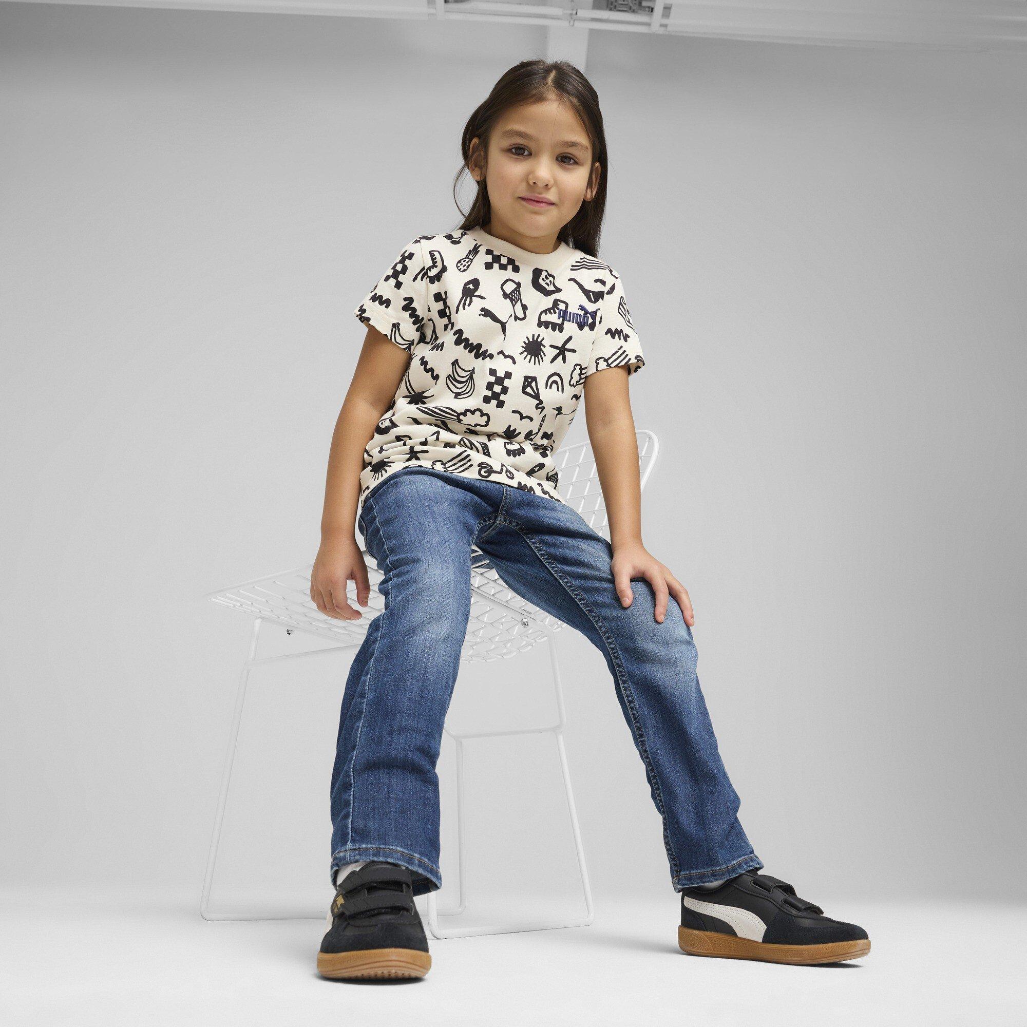 Cream/Black - Puma - Unisex Kids' Adventure T-Shirt - 6
