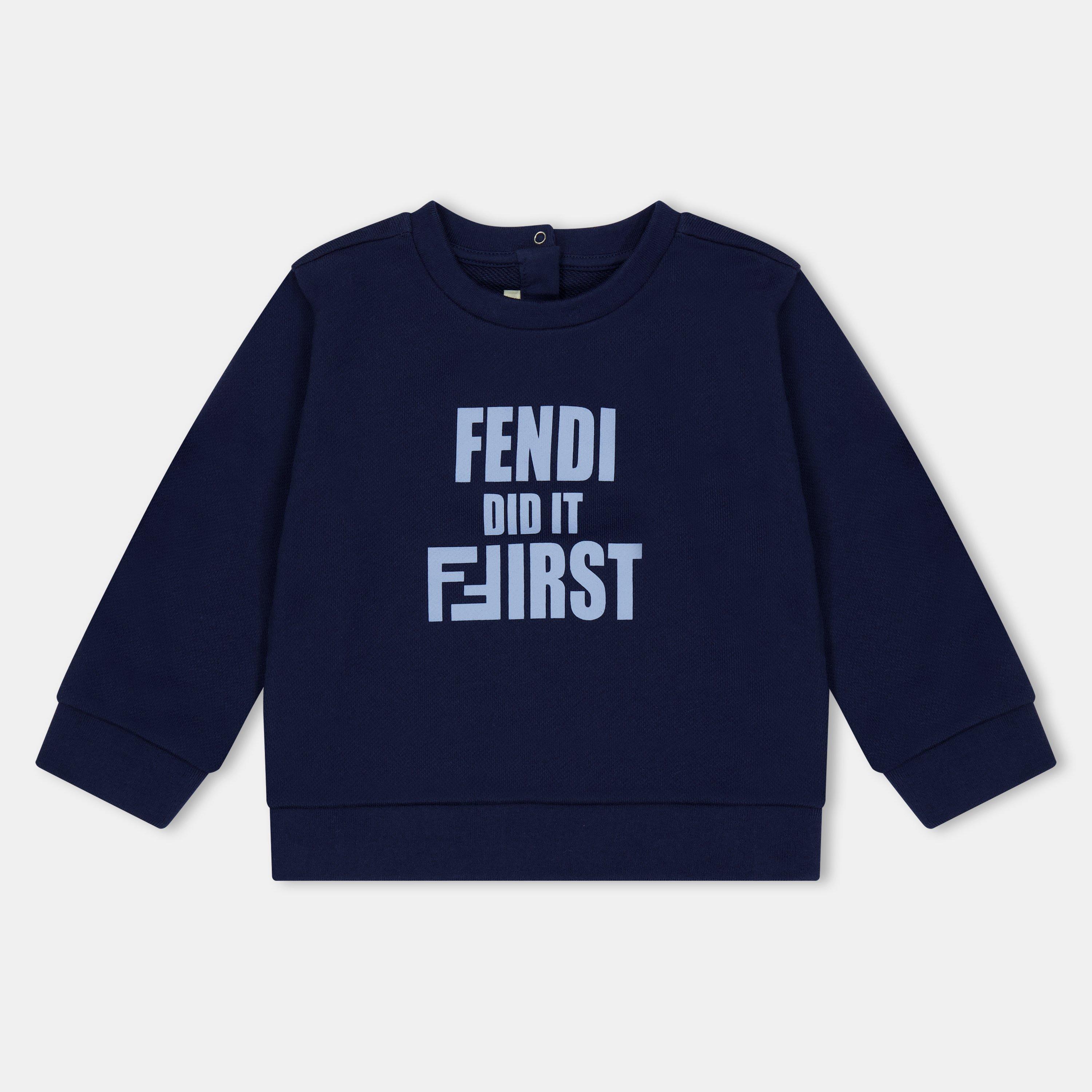 Fendi Kids' Logo Crew Sweatshirt - Yale F1I11 - Size 24M