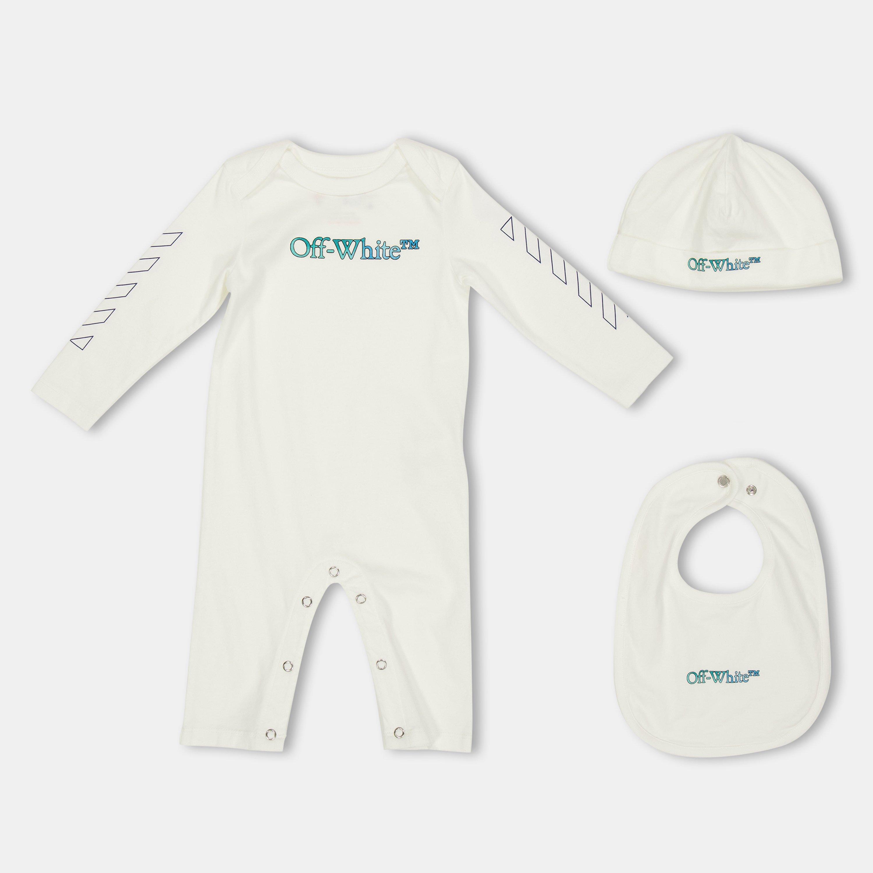 Wht/Blu 0184 - Off White - Kids' Logo Clothing Set
