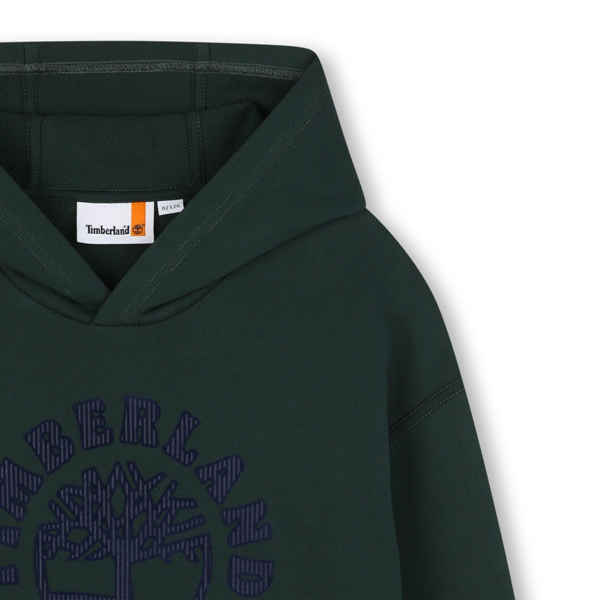 Dark Green - Timberland - Kids' Timb Large Logo Hoodie - 3