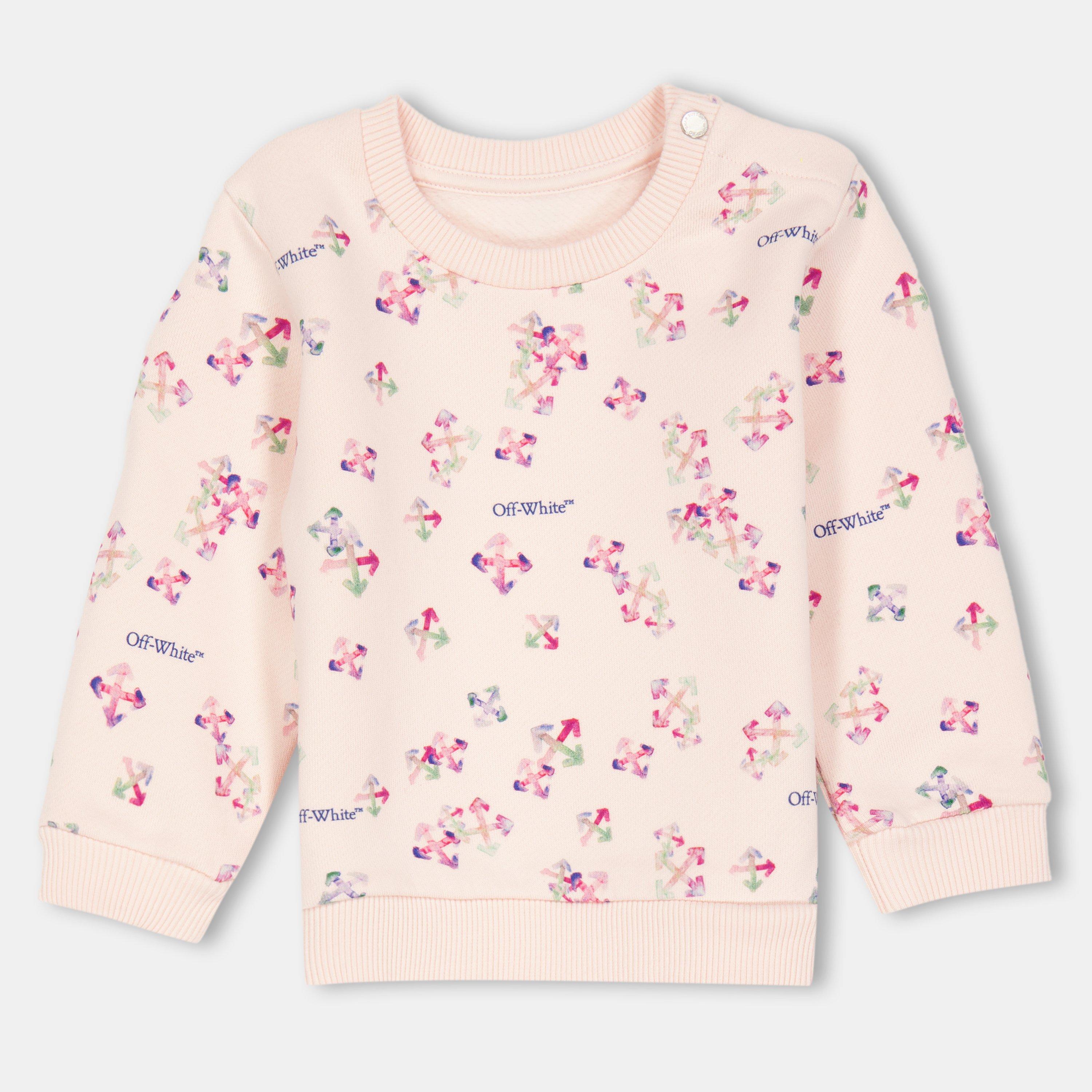 Pink 3C84 - Off White - Kids' All Over Print Crew Sweatshirt - 1