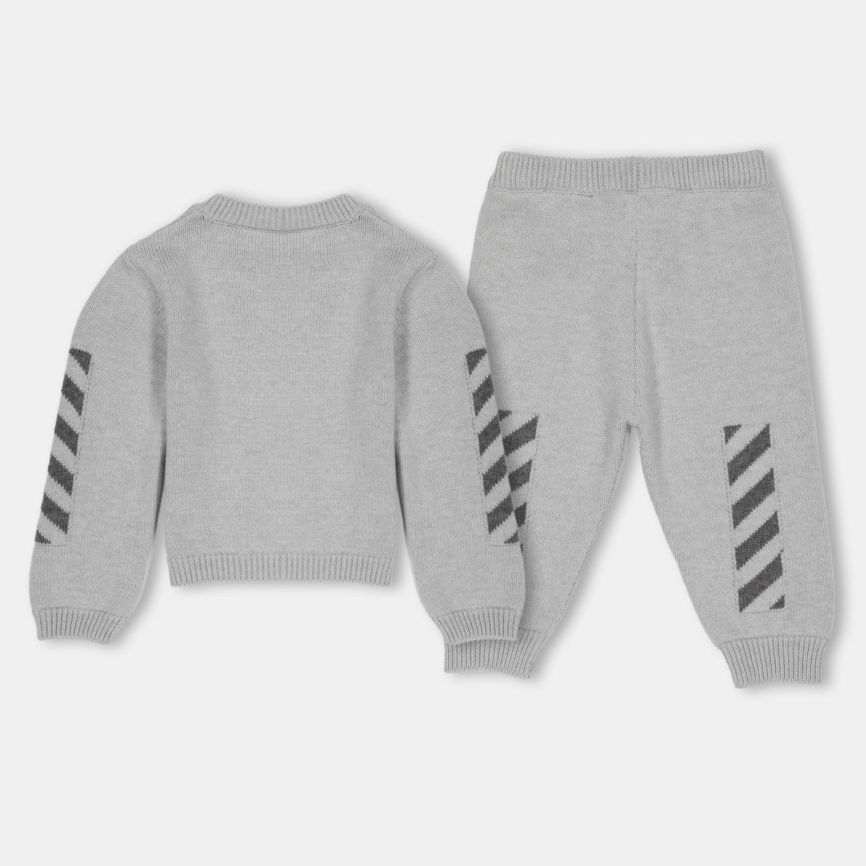 Grey 0507 - Off White - Unisex Kids Logo Clothing Set - 2
