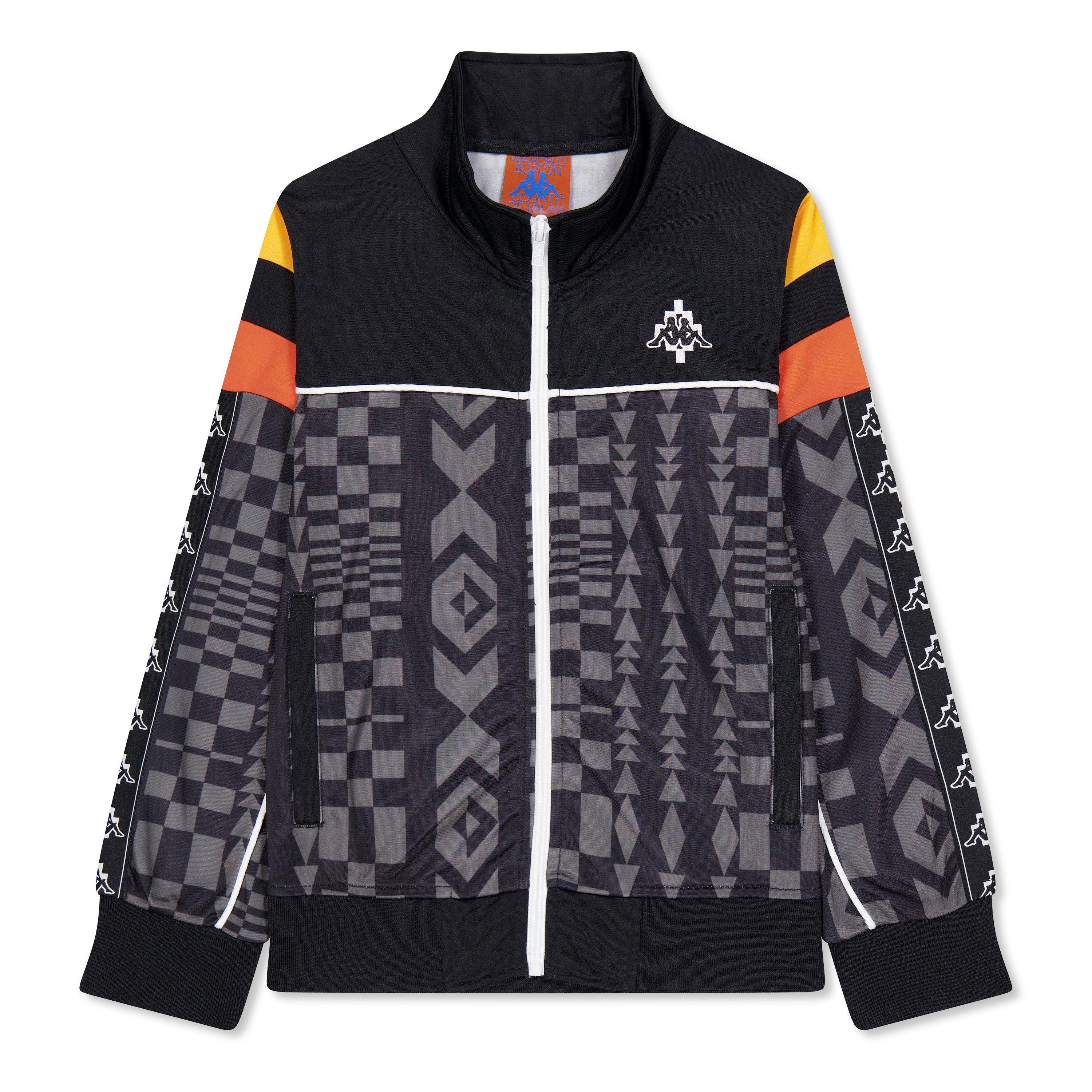 Marcelo Burlon  Kids' All Over Print Folk Kappa Tracksuit Top - Black/Drk Gry - 4Y