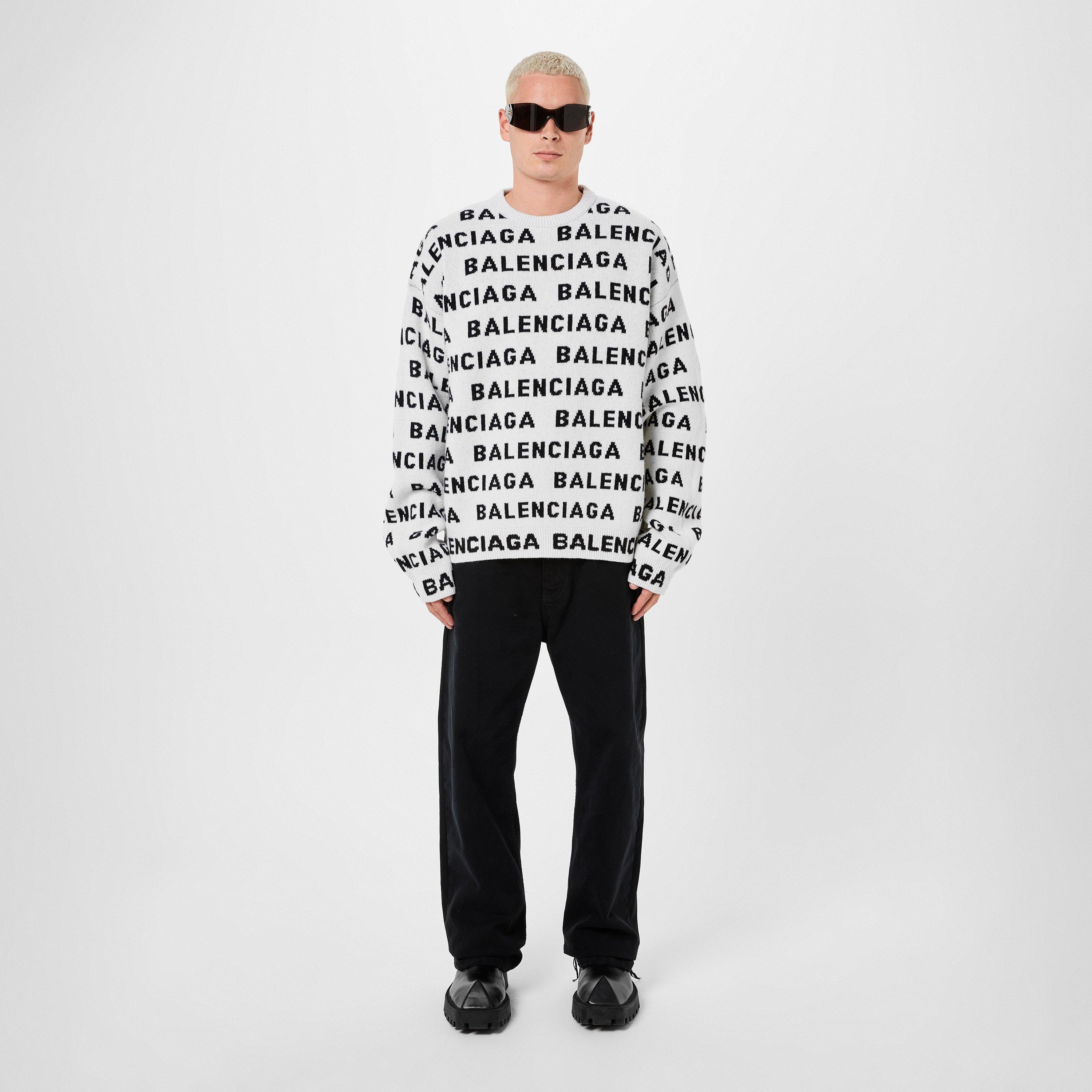 Balenciaga all over logo sweater best sale