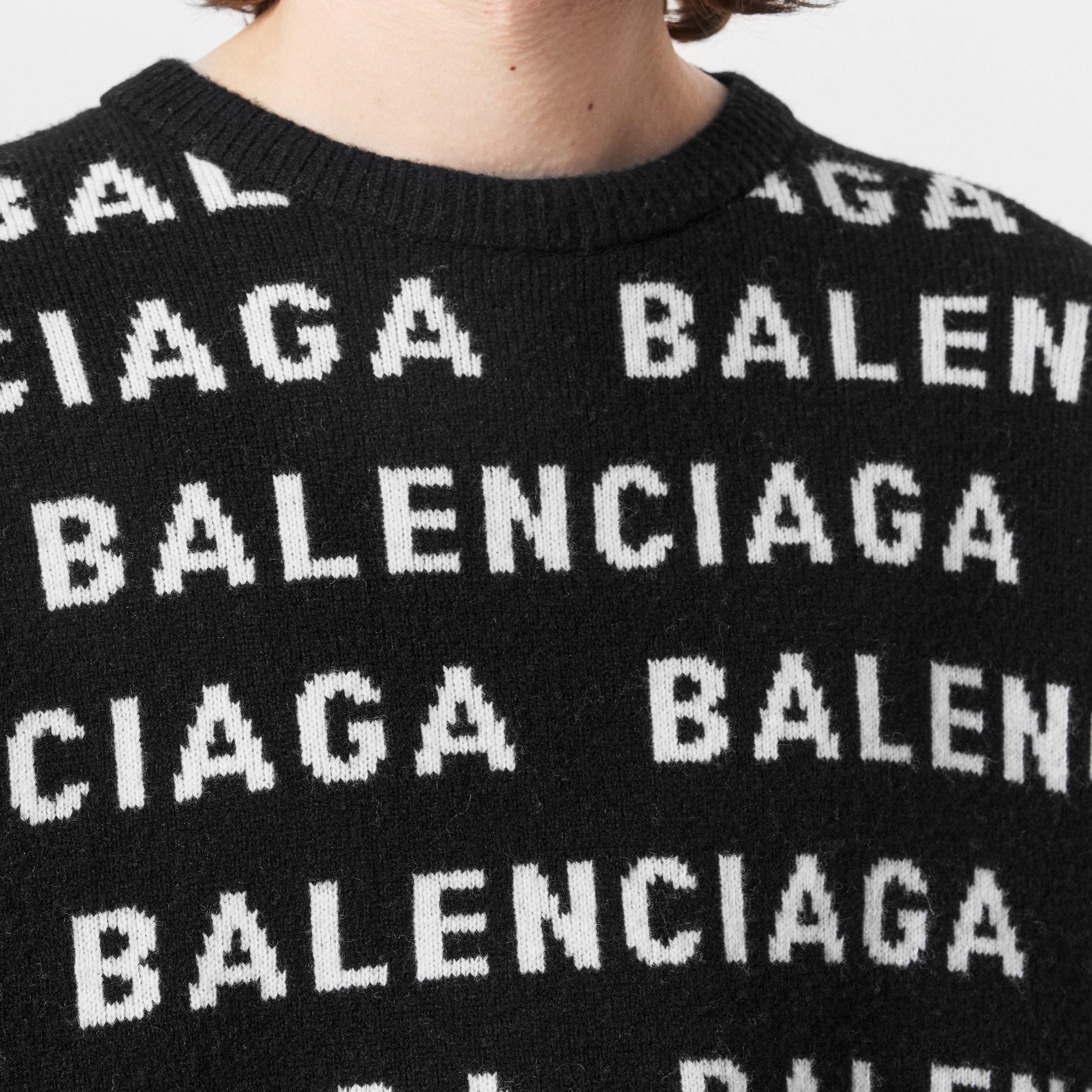 Balenciaga All-Over Logo Sweater Crew Neck Jumpers Cruise