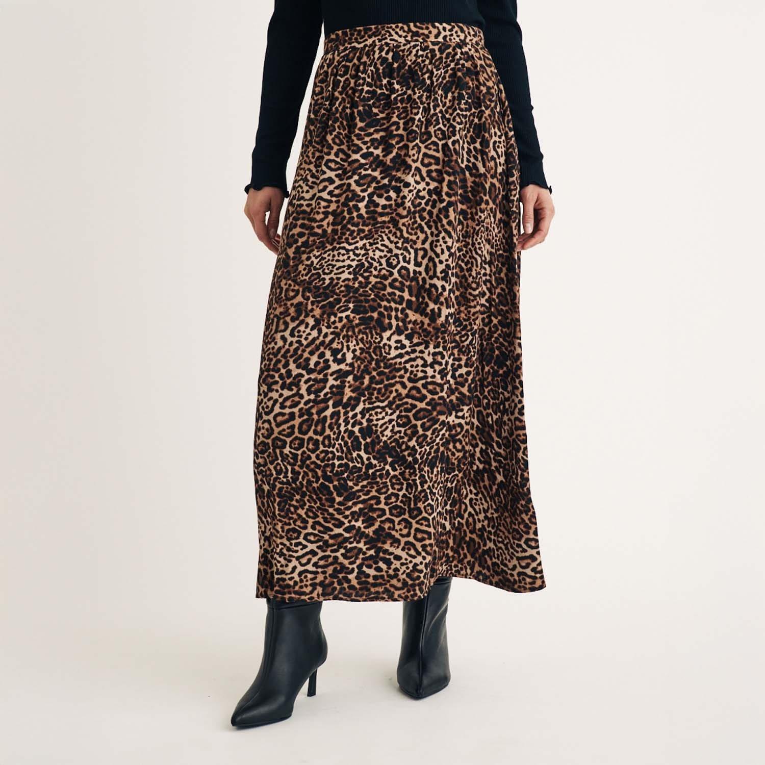 Brown - Nobodys Child - Leopard Print Maxi Skirt - 1