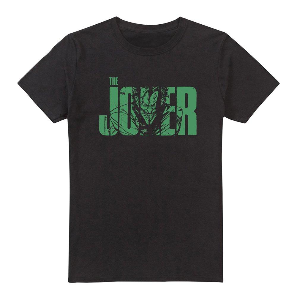 Black - The Batman - Joker Text Cotton Mens T-Shirt Black - 4