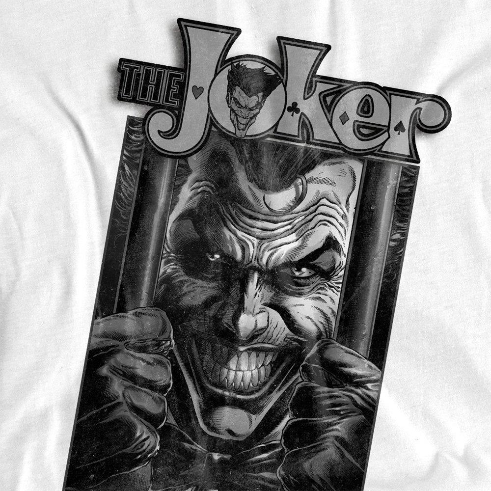 White - The Batman - Joker Behind Bars Mens T-Shirt White - 2