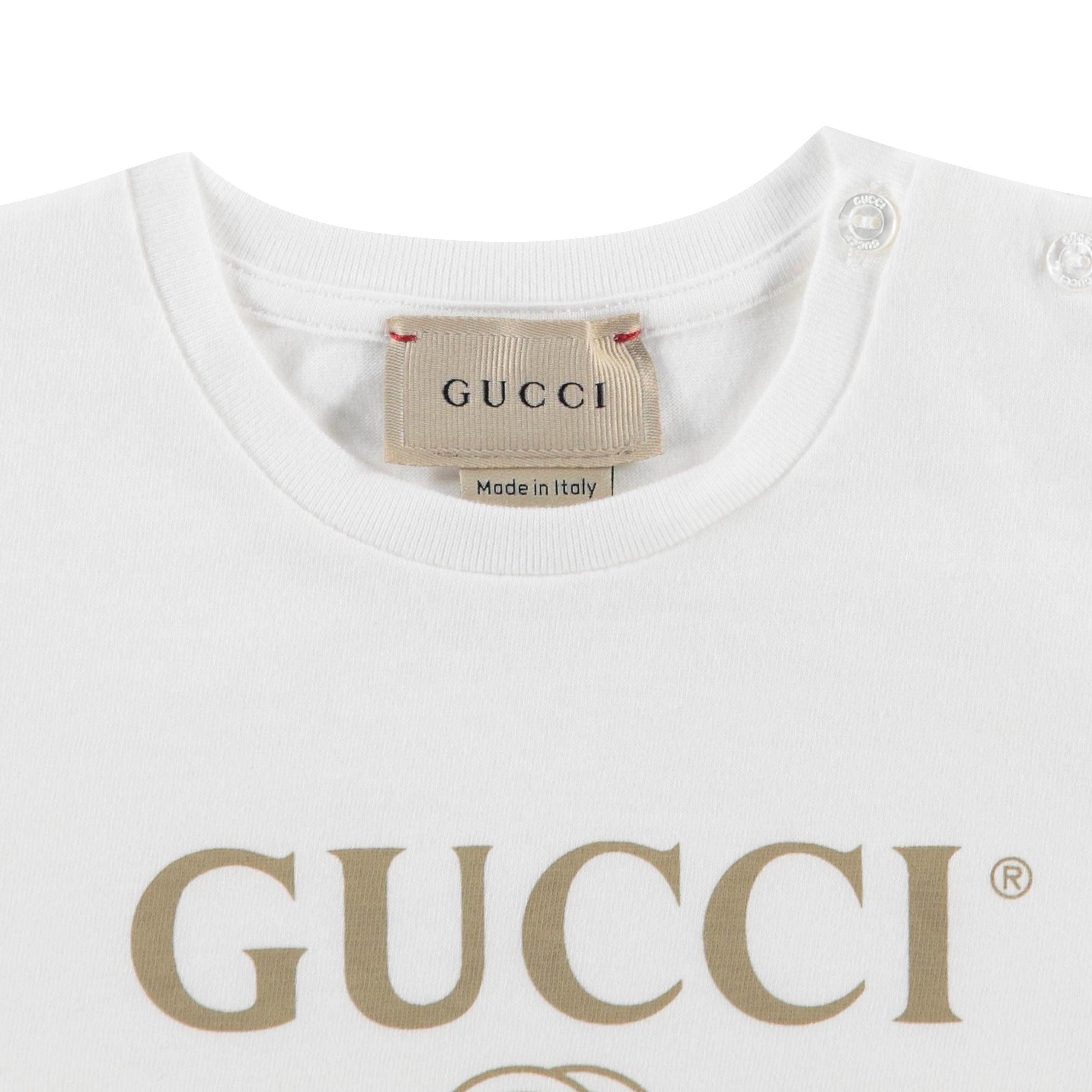 White 9112 - Gucci - Infants' Logo Cotton T-Shirt - 3
