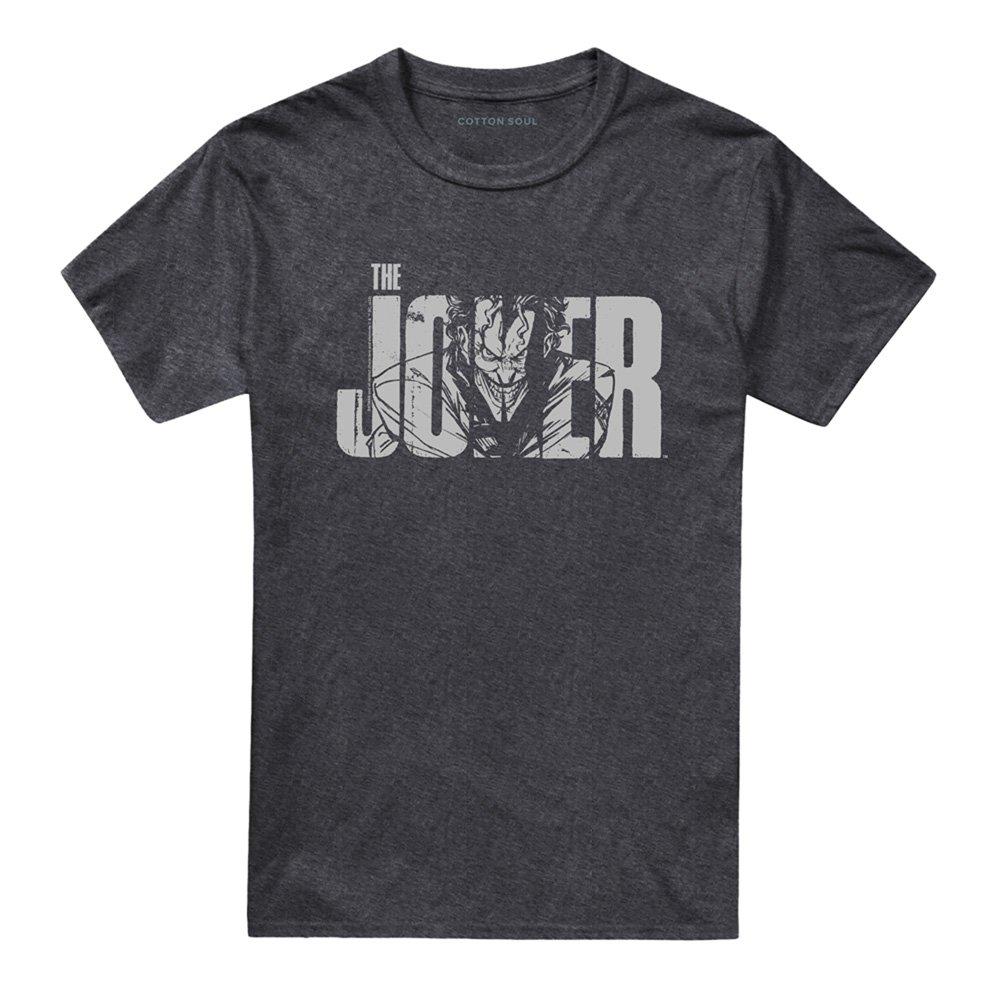 Dark Grey - The Batman - Joker Text Cotton Mens T-Shirt Dark Grey - 4