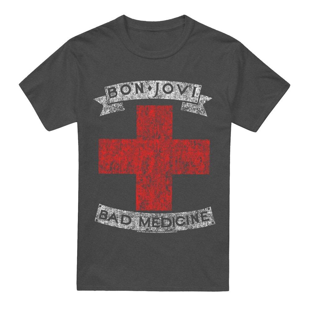 Grey - Bon Jovi - Bon Jovi Bad Medicine T-Shirt Charcoal - 4