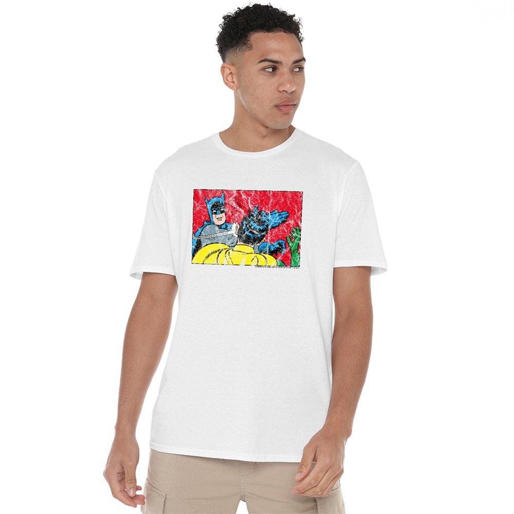 White - DC Comics - DC Comics Bat Slap Cotton Mens T-Shirt White - 1