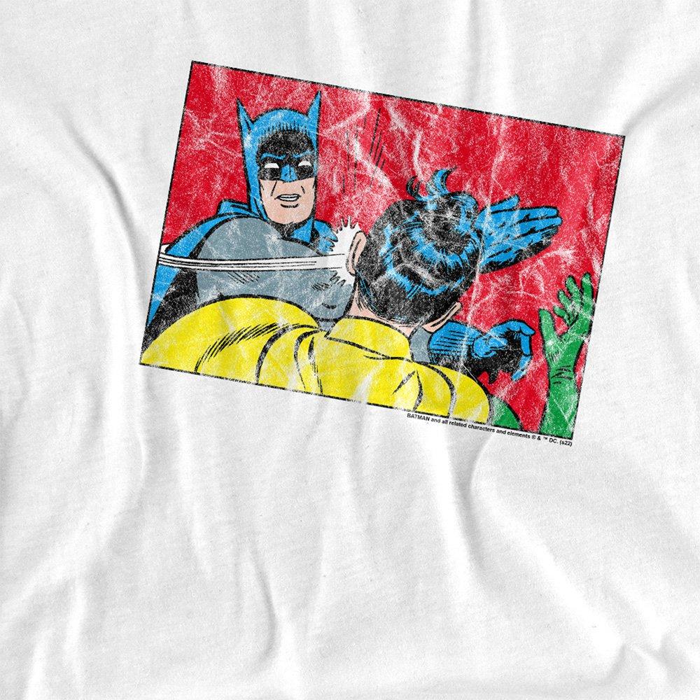White - DC Comics - DC Comics Bat Slap Cotton Mens T-Shirt White - 2
