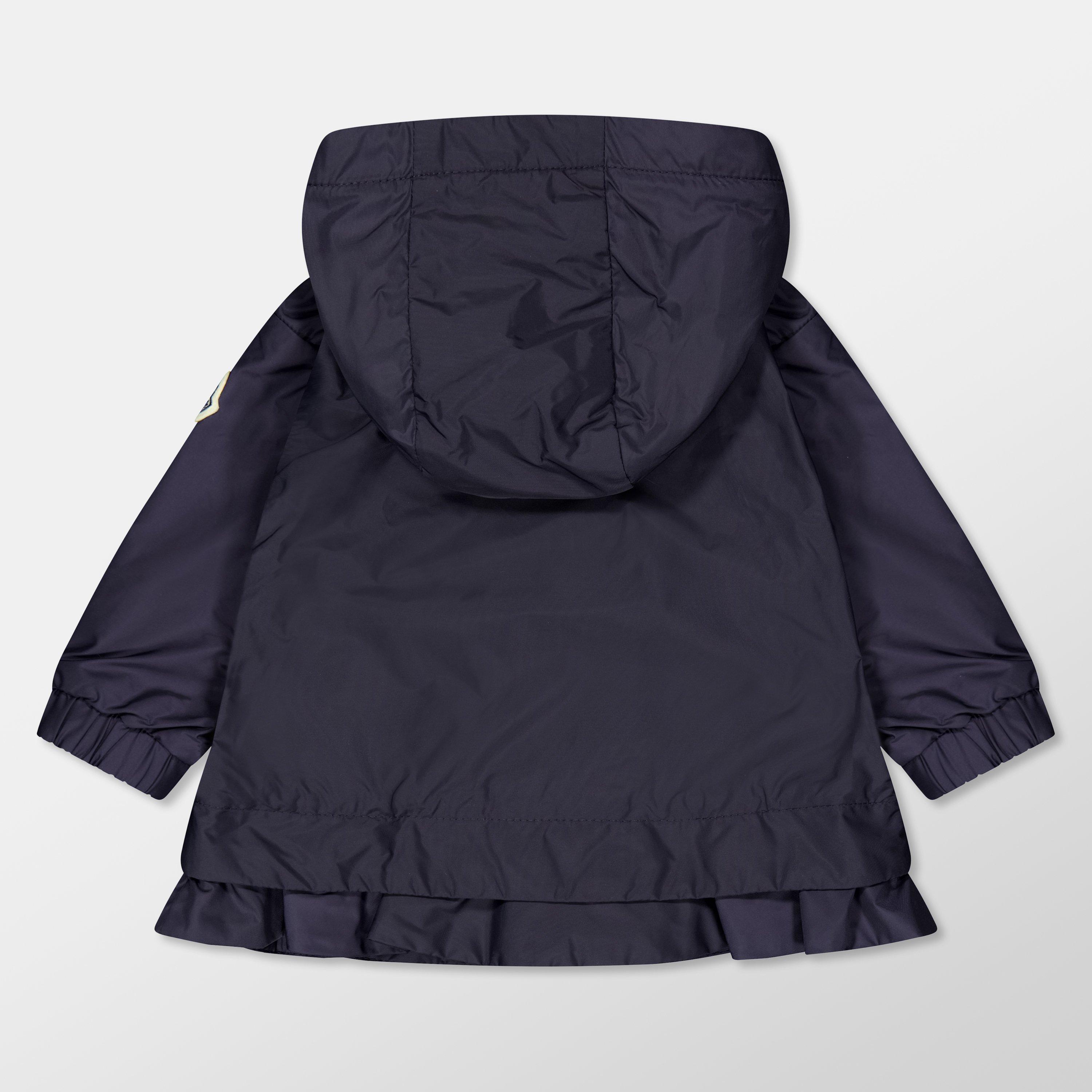Navy 742 - Moncler - Kids' Logo Water-Repellent Hooded Long Sleeve Rain Anorak - 2