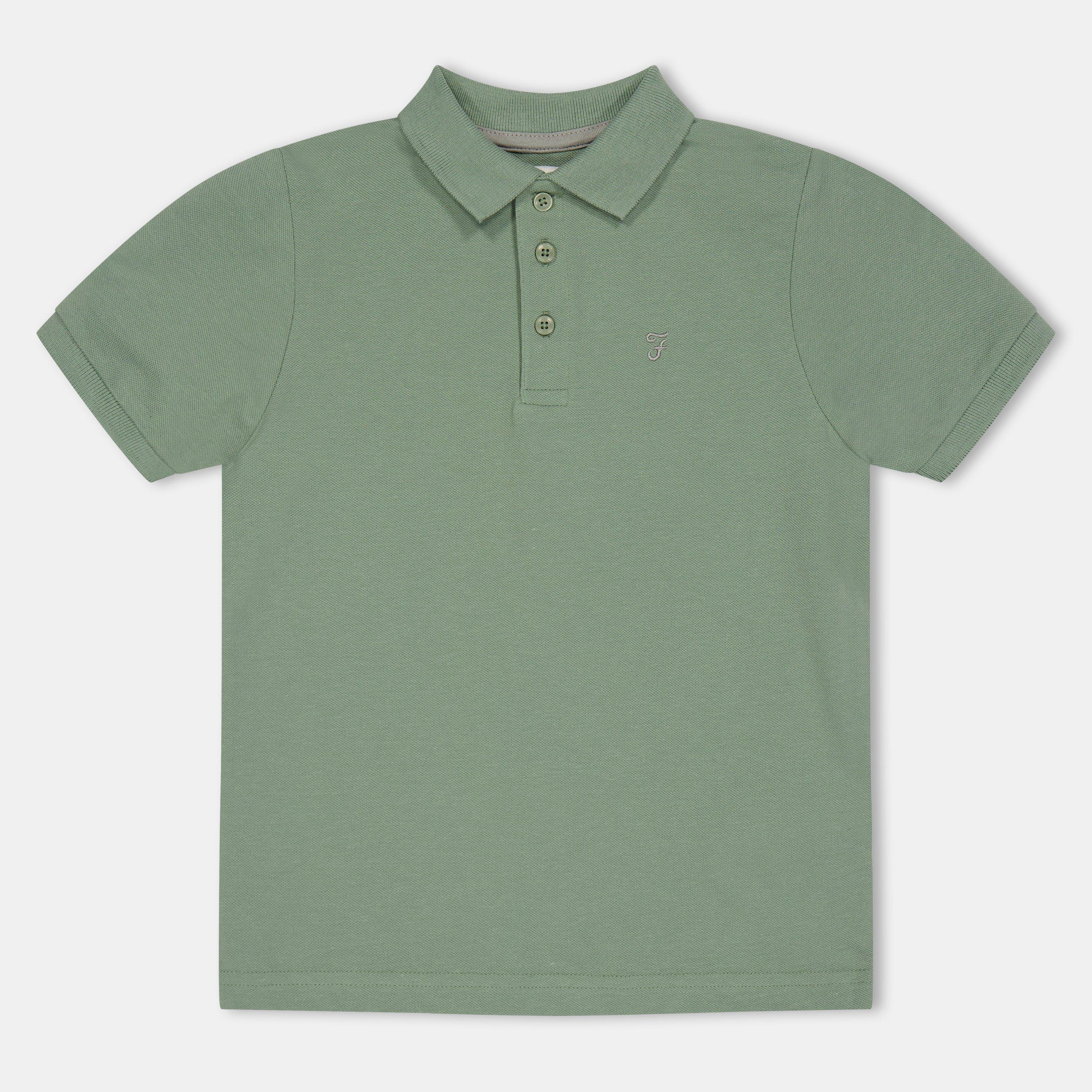 Green - Farah - Unisex Kids' Bugsworth Short Sleeve Polo Shirt - 1