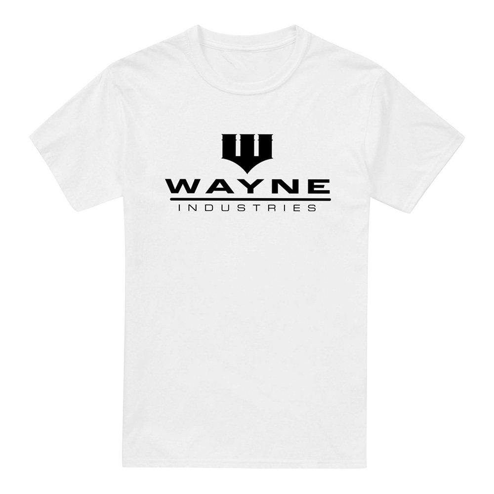 White - DC Comics - DC Comics Wayne Logo Cotton Mens T-Shirt White - 4