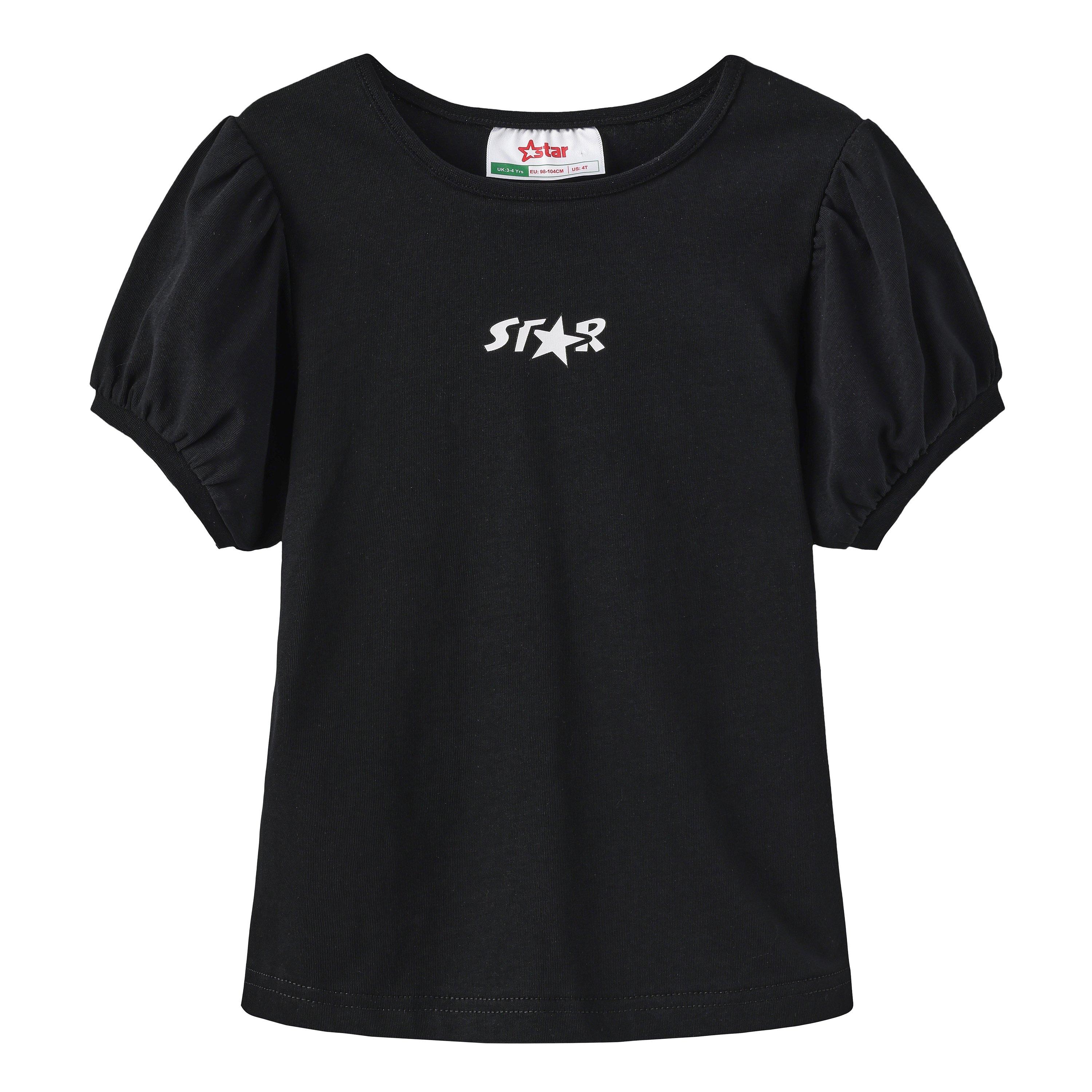 Black - Star - 3D Girls’ Tee - 1