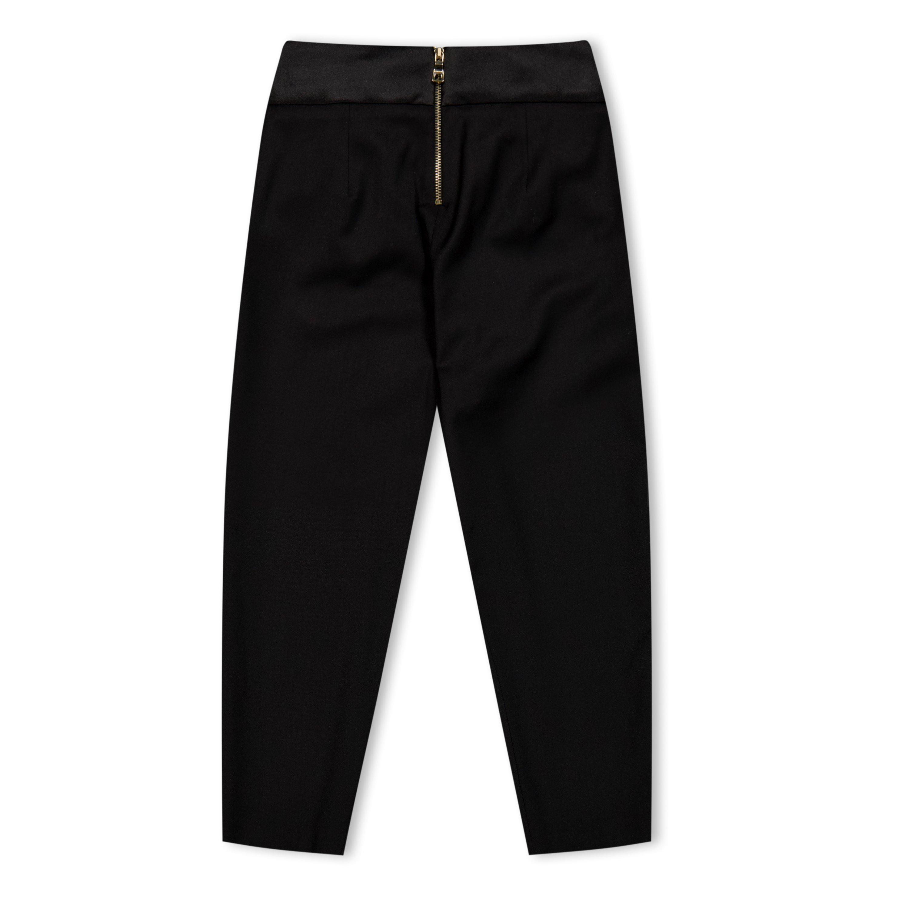 black - Balmain - Kids' Button Straight Leg Trousers - 2