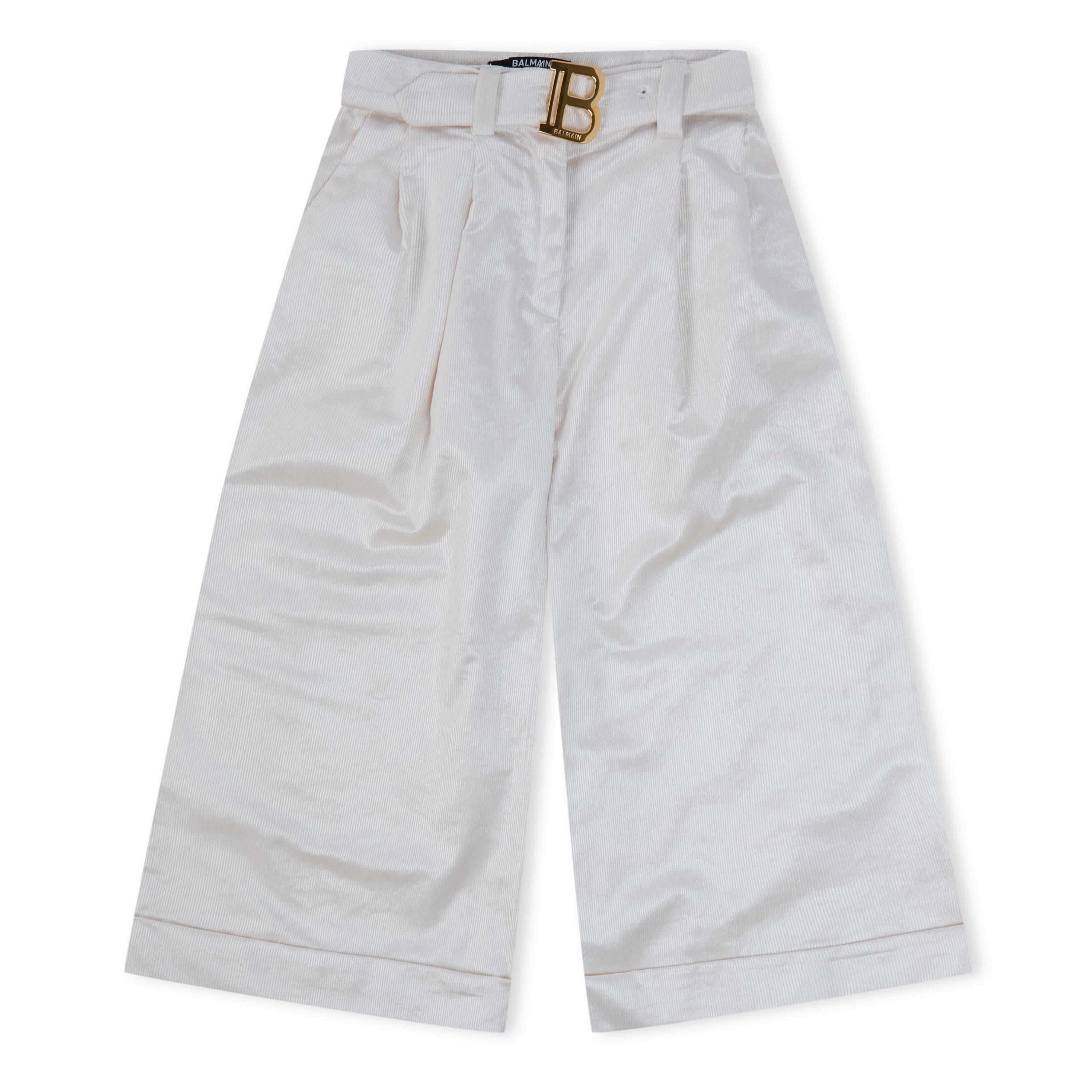 Balmain Kids' Logo Straight Leg Trousers - ivory - Size 6Y
