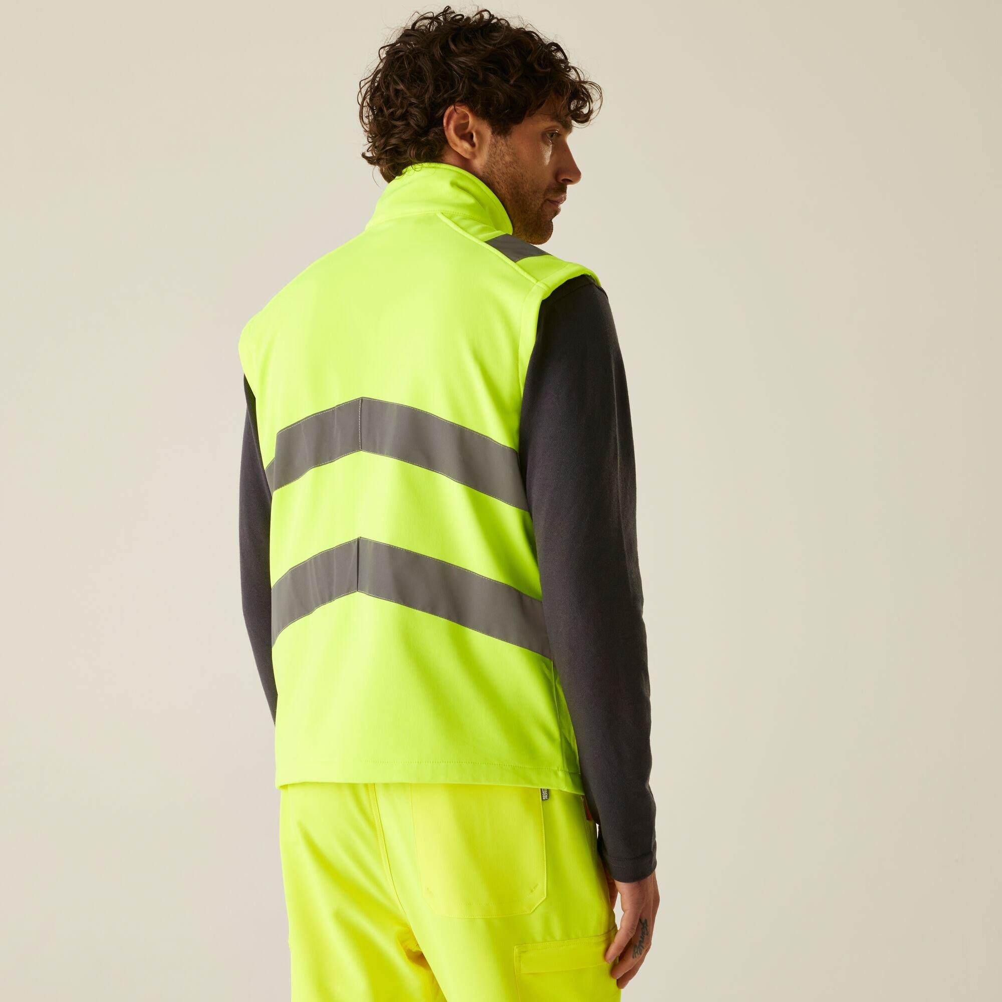 Yellow - Regatta - Mens Hi-Vis Pro Contract Ablaze Softshell Bodywar - 2