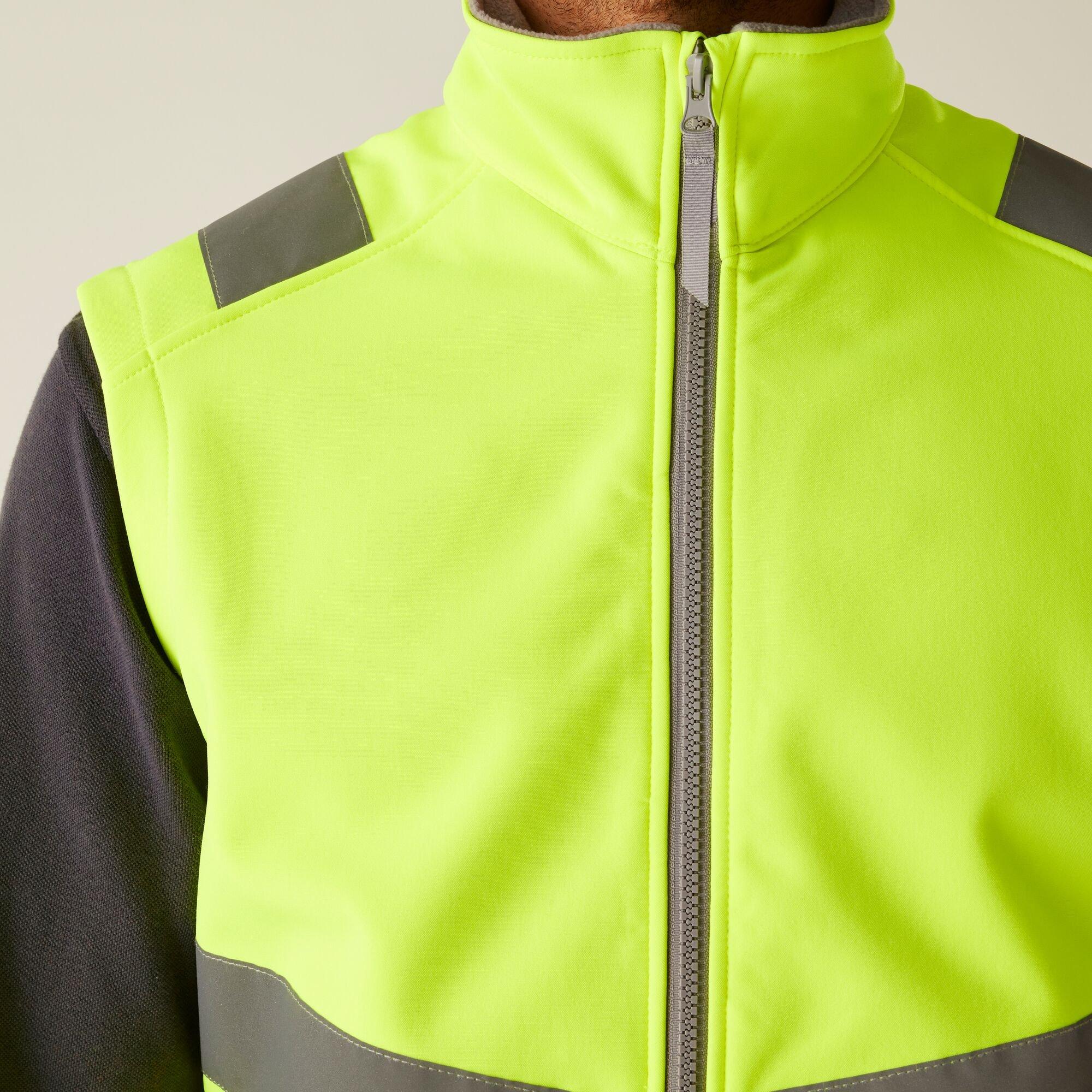 Yellow - Regatta - Mens Hi-Vis Pro Contract Ablaze Softshell Bodywar - 4