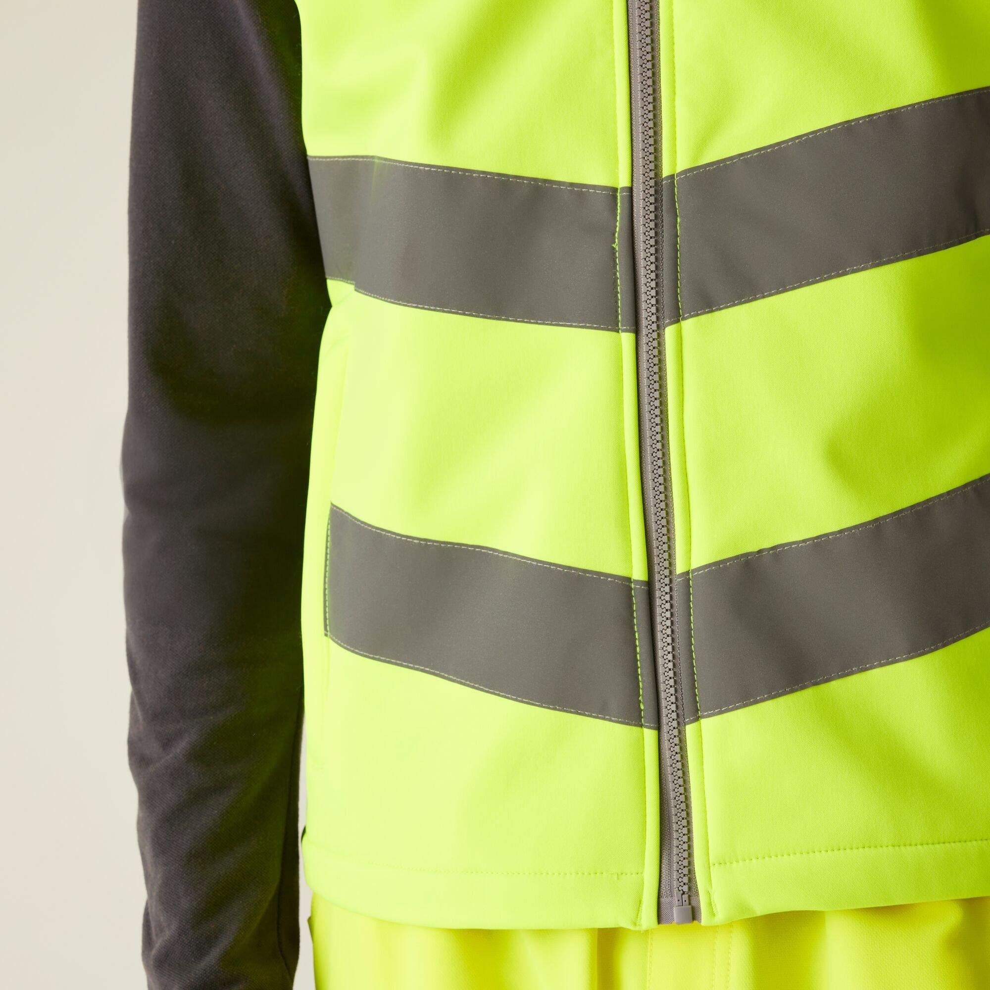Yellow - Regatta - Mens Hi-Vis Pro Contract Ablaze Softshell Bodywar - 5