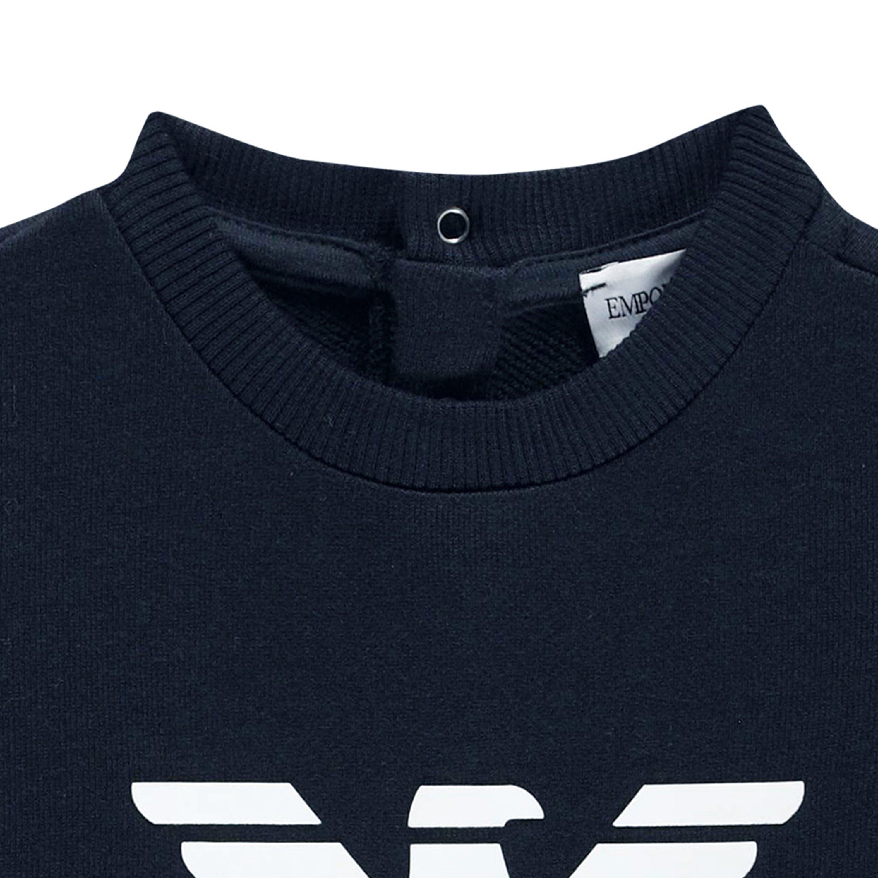 Navy F907 - Emporio Armani - Logo Printed Sweater Infants - 3