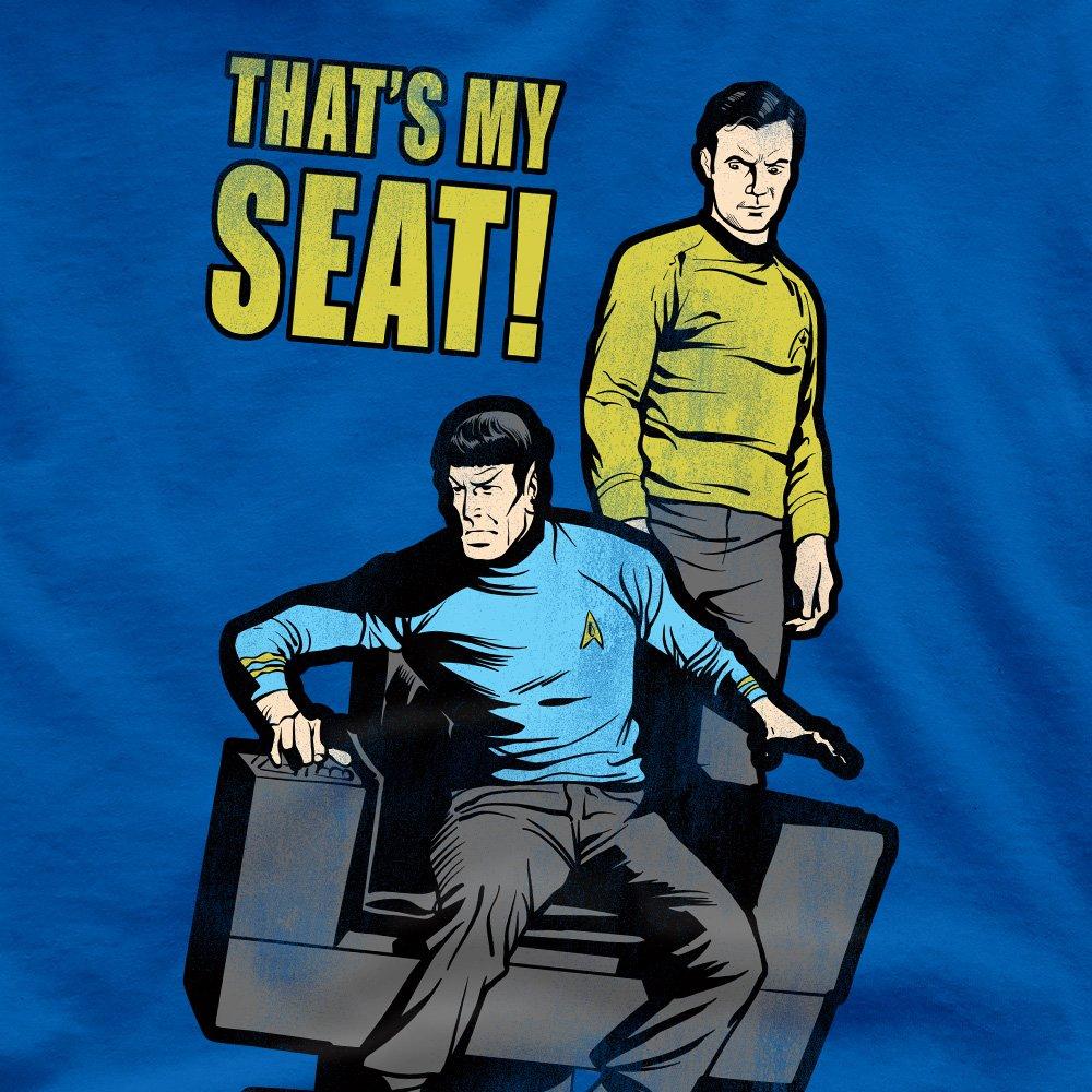 Blue - Star Trek - Star Trek My Seat T Shirt Royal - 2